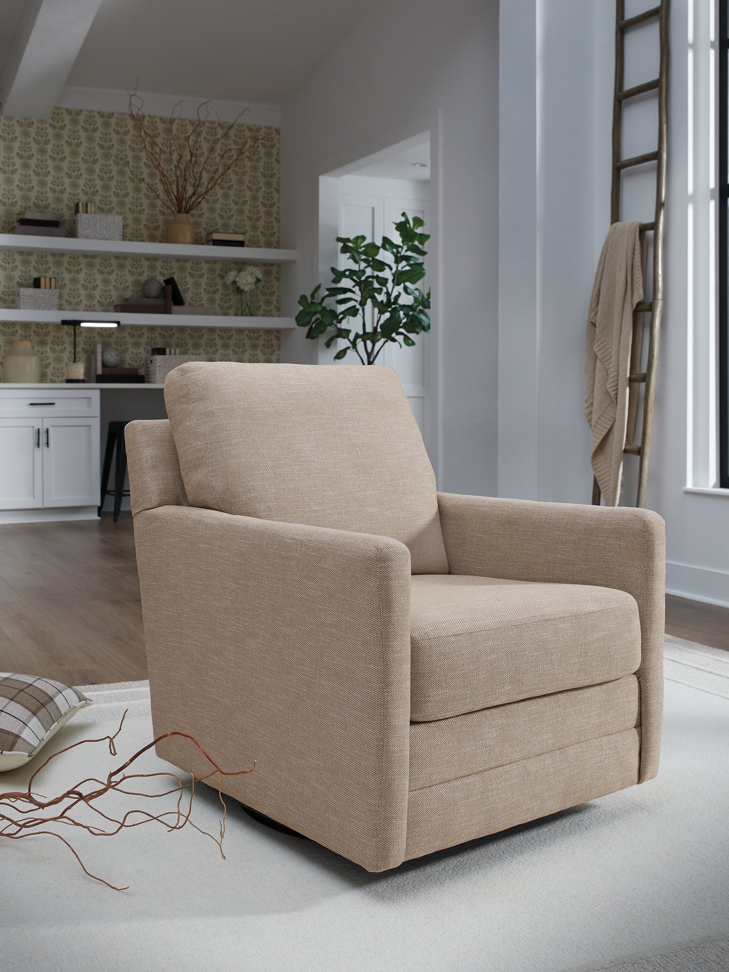 The Furniture Outlets - Ashley Furniture - Freybourne Next-Gen Nuvella Swivel Accent Chair - Swivel Accent Chair / Pewter - A3000737
