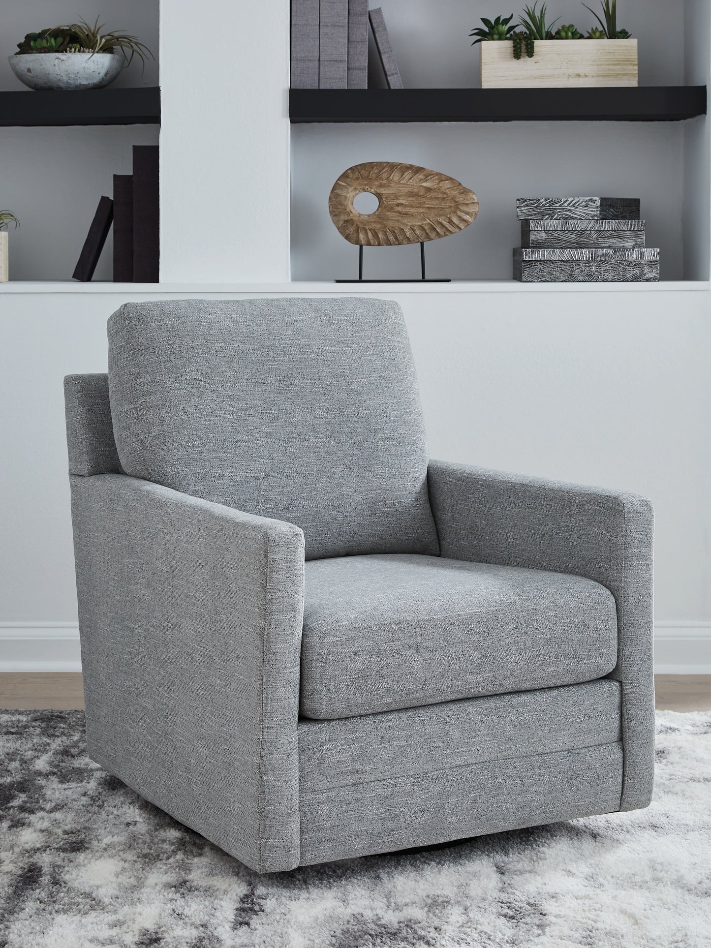 The Furniture Outlets - Ashley Furniture - Freybourne Next-Gen Nuvella Swivel Accent Chair - Swivel Accent Chair / Pewter - A3000737