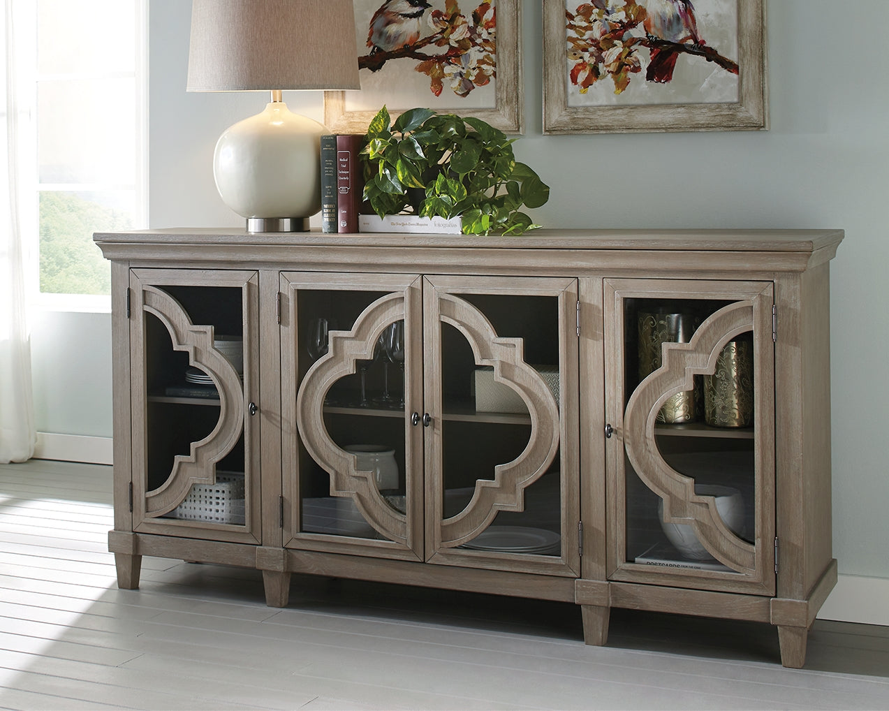 The Furniture Outlets - Ashley Furniture - Fossil Ridge Accent Cabinet - Accent Cabinet / Gray - A4000037