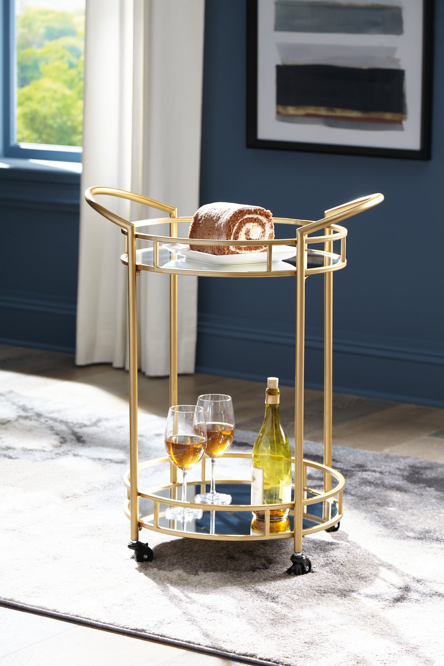 The Furniture Outlets - Ashley Furniture - Wynora Bar Cart - Bar Cart / Gold - A4000099