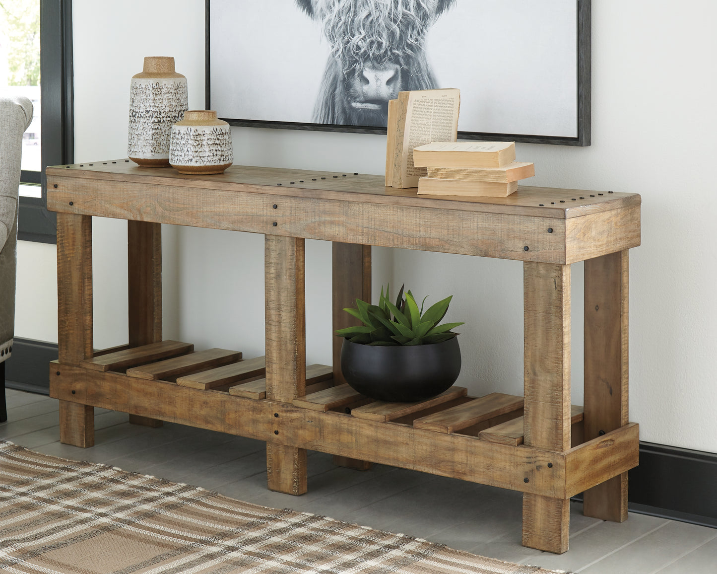 The Furniture Outlets - Ashley Furniture - Susandeer Sofa/Console Table - Console Sofa Table / Brown - A4000219