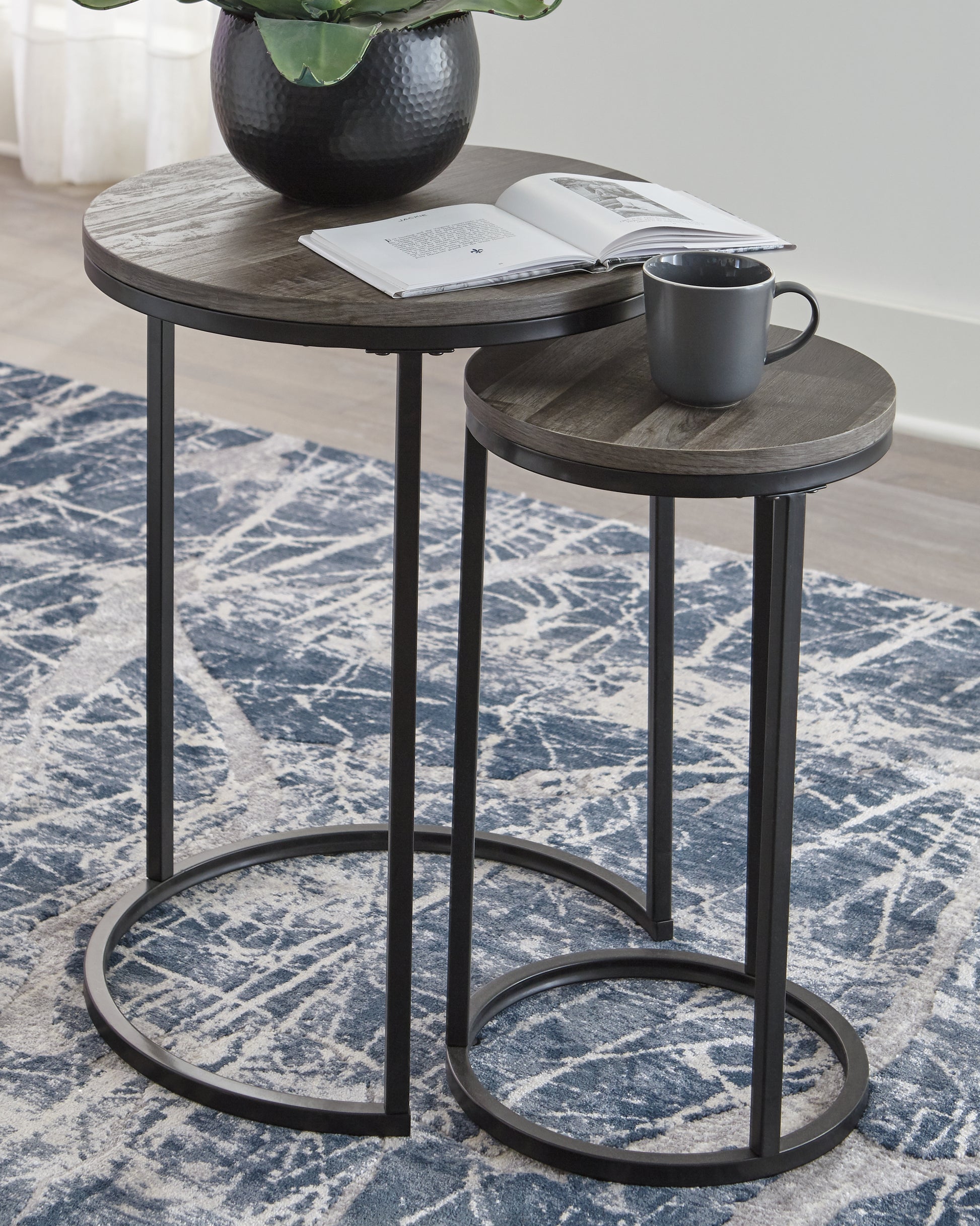 The Furniture Outlets - Ashley Furniture - Briarsboro Accent Table (Set of 2) - Accent Table Set (Set of 2) / Black/Gray - A4000231