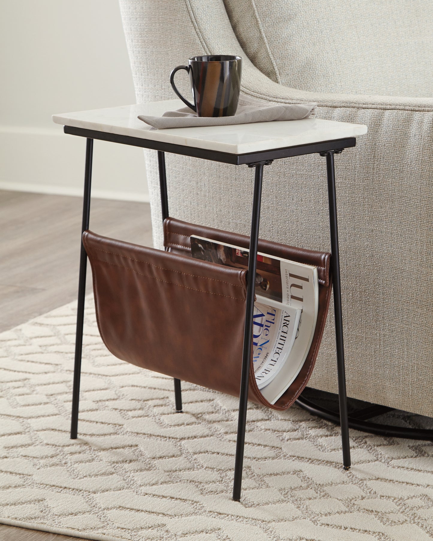 The Furniture Outlets - Ashley Furniture - Etanbury Accent Table - Accent Table / Brown/Black/White - A4000254