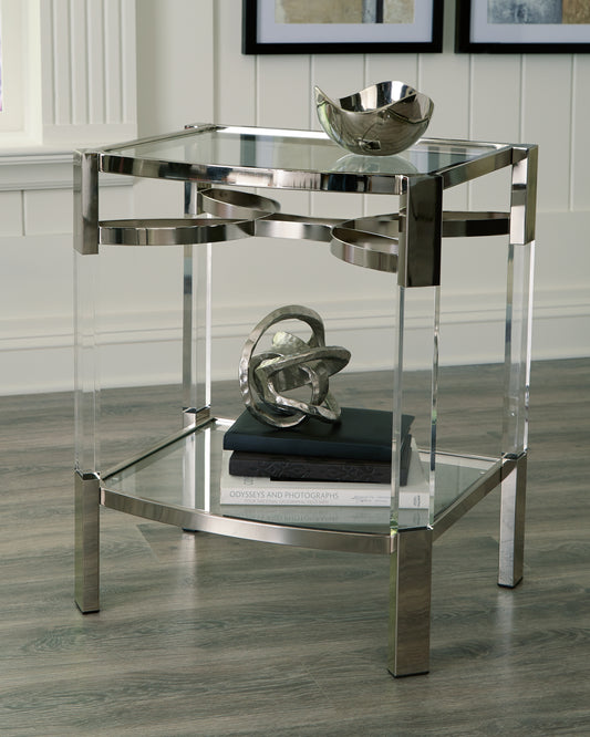 The Furniture Outlets - Ashley Furniture - Chaseton Accent Table - Accent Table / Clear/Silver Finish - A4000334