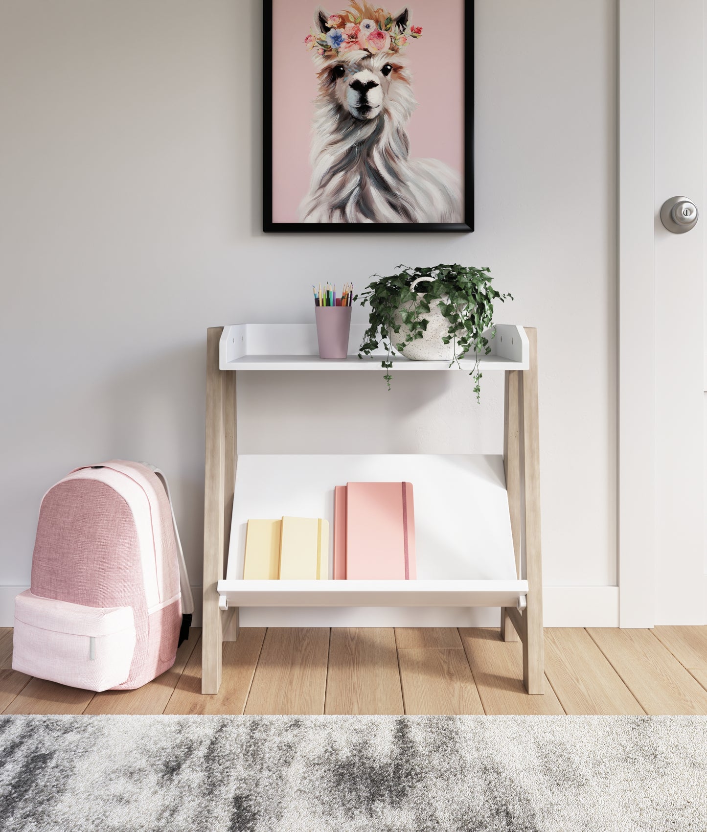 The Furniture Outlets - Ashley Furniture - Blariden Bookcase - Small Bookcase / White/Tan - A4000361