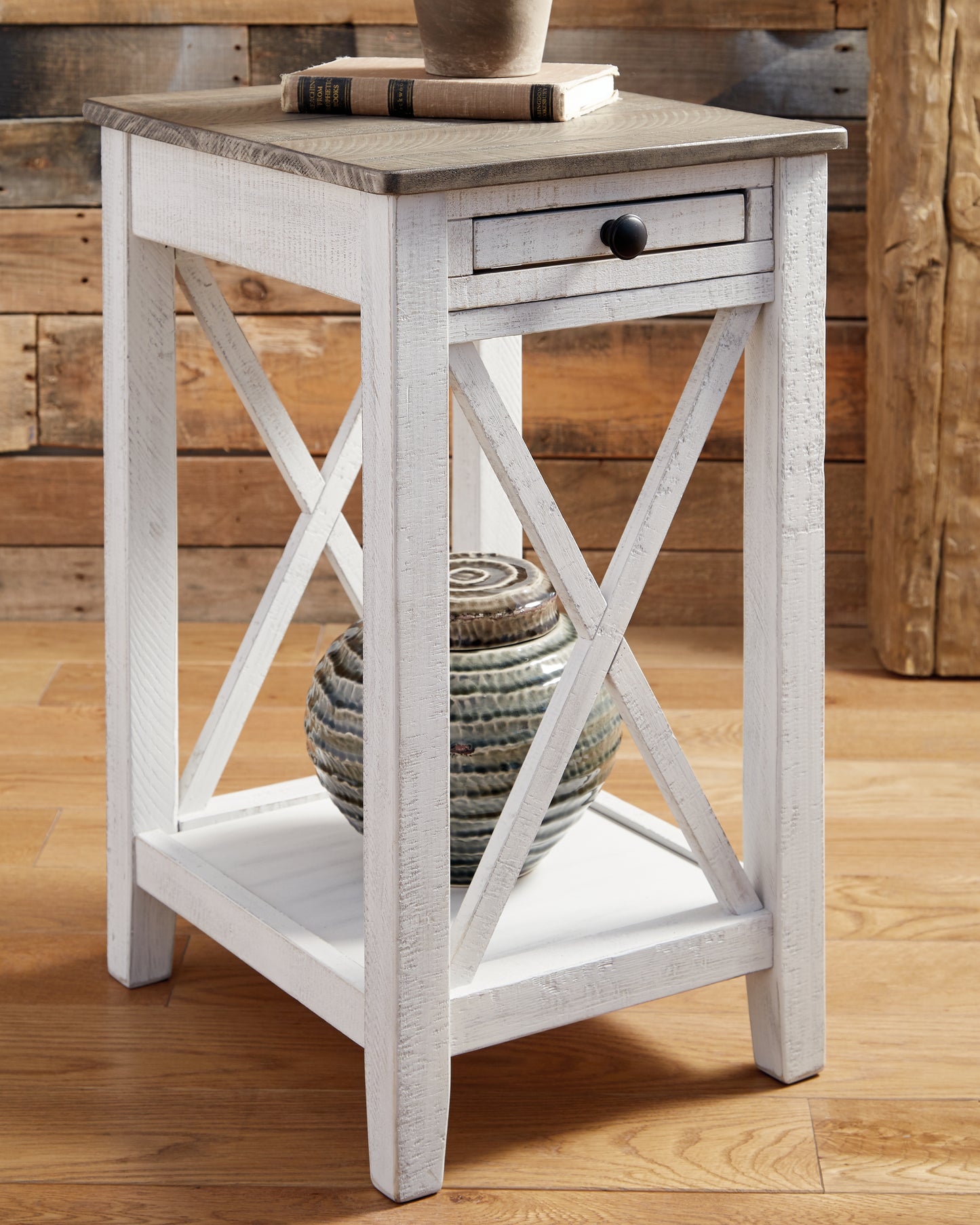 The Furniture Outlets - Ashley Furniture - Adalane Accent Table - Accent Table / White/Gray - A4000374