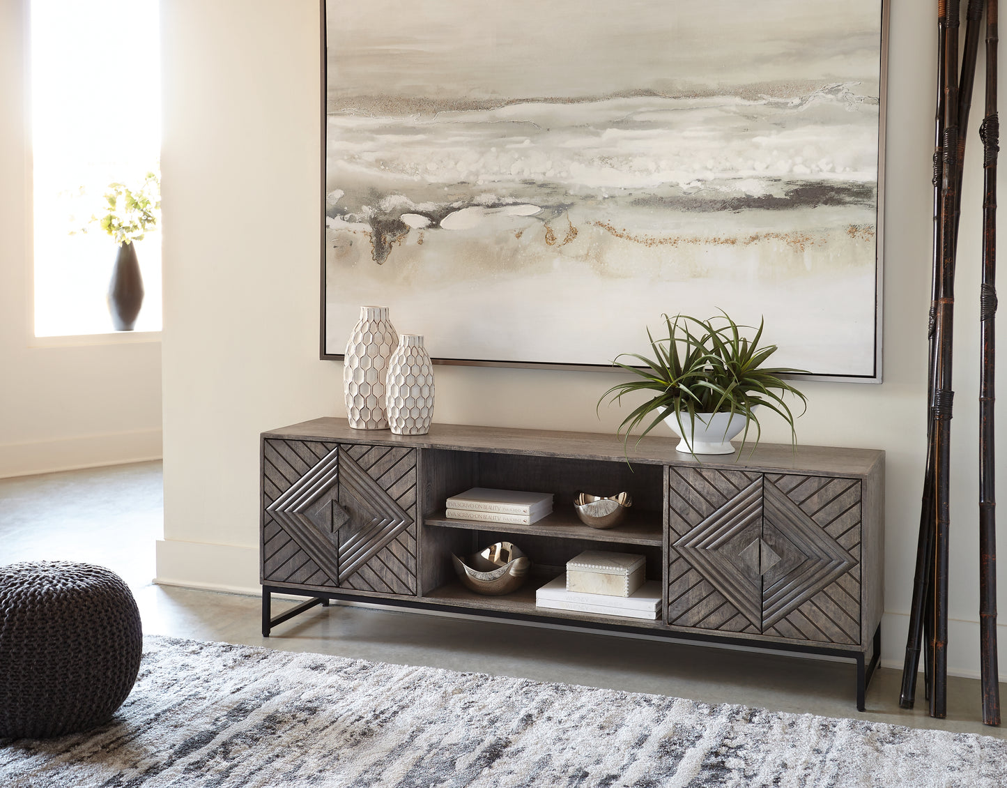 The Furniture Outlets - Ashley Furniture - Treybrook Accent Cabinet - Accent Cabinet / Distressed Gray - A4000512