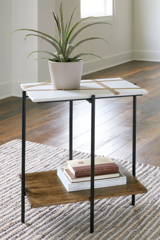 The Furniture Outlets - Ashley Furniture - Braxmore Accent Table - Accent Table / White/Light Brown - A4000525