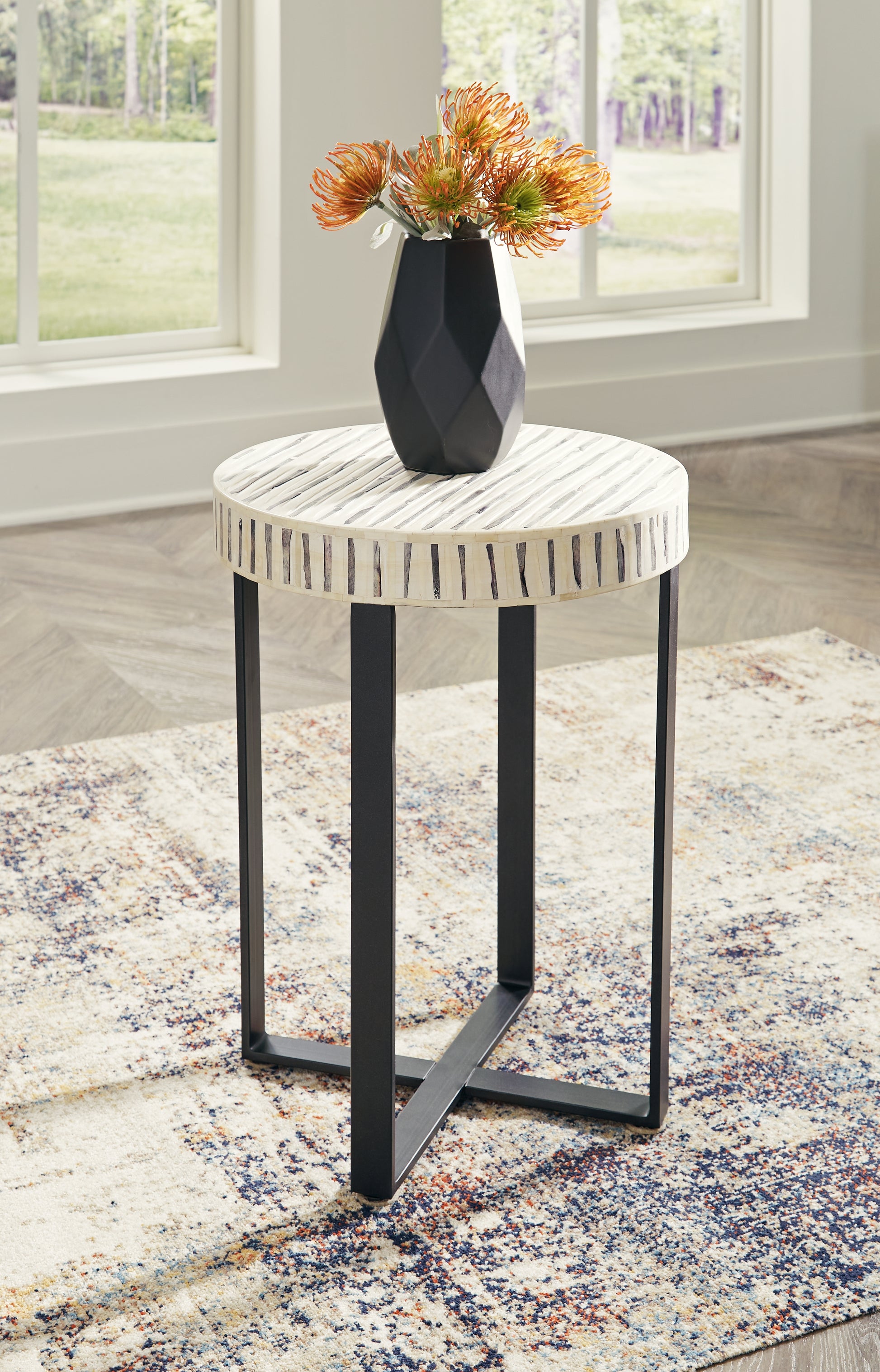 The Furniture Outlets - Ashley Furniture - Crewridge Accent Table - Accent Table / Black/Cream - A4000530