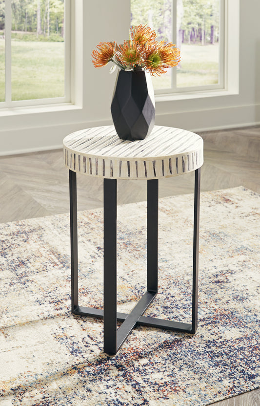 The Furniture Outlets - Ashley Furniture - Crewridge Accent Table - Accent Table / Black/Cream - A4000530