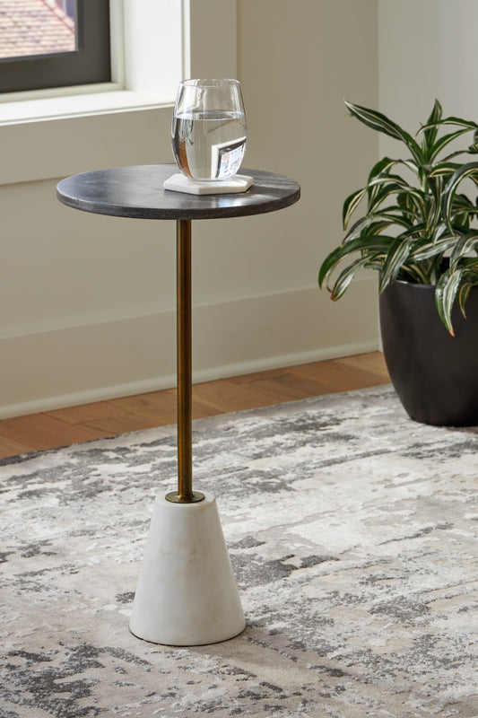 The Furniture Outlets - Ashley Furniture - Caramont Accent Table - Accent Table / Black/White/Gold Finish - A4000540