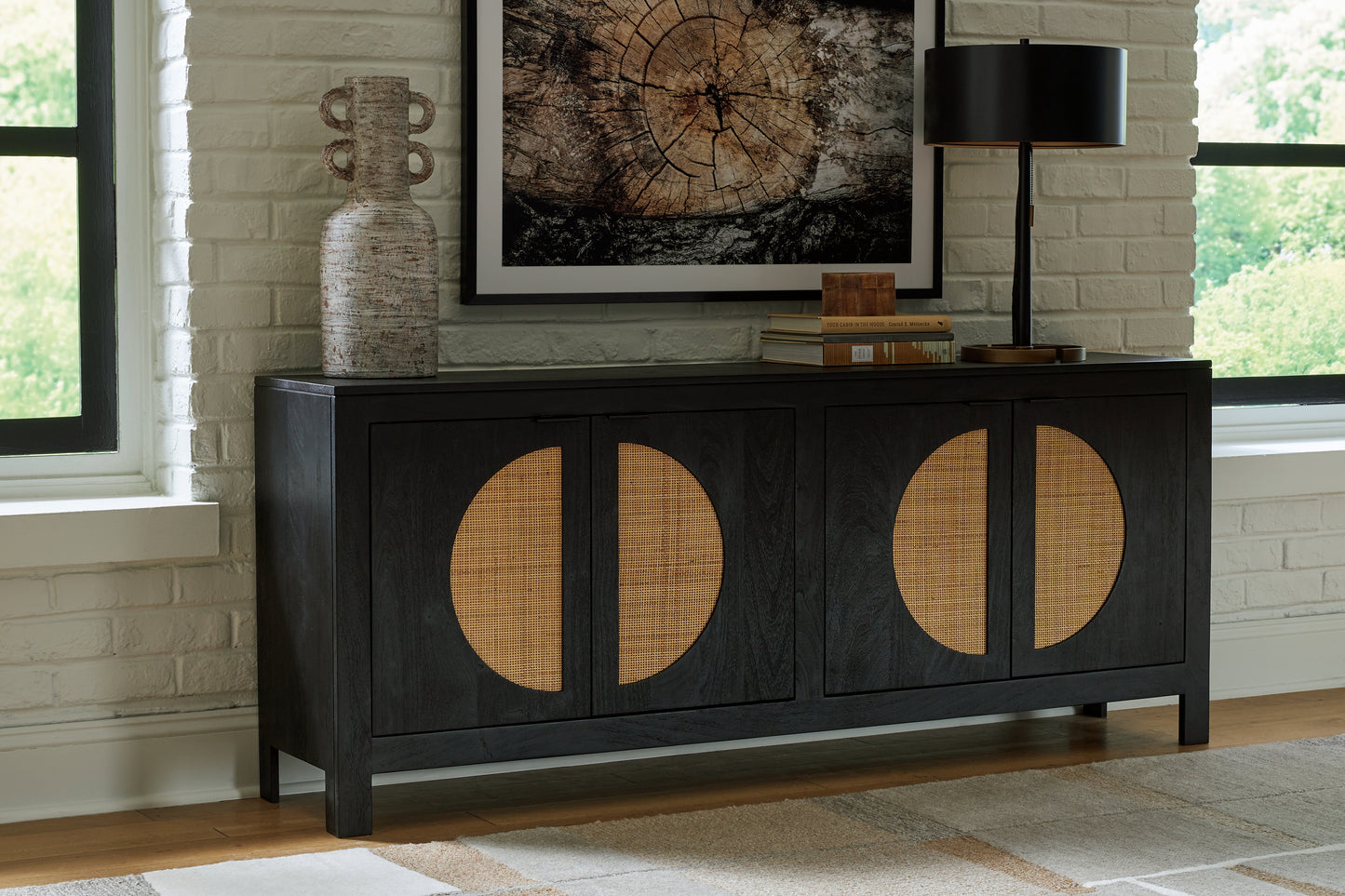 The Furniture Outlets - Ashley Furniture - Cliffiings Accent Cabinet - Accent Cabinet / Black/Natural - A4000575