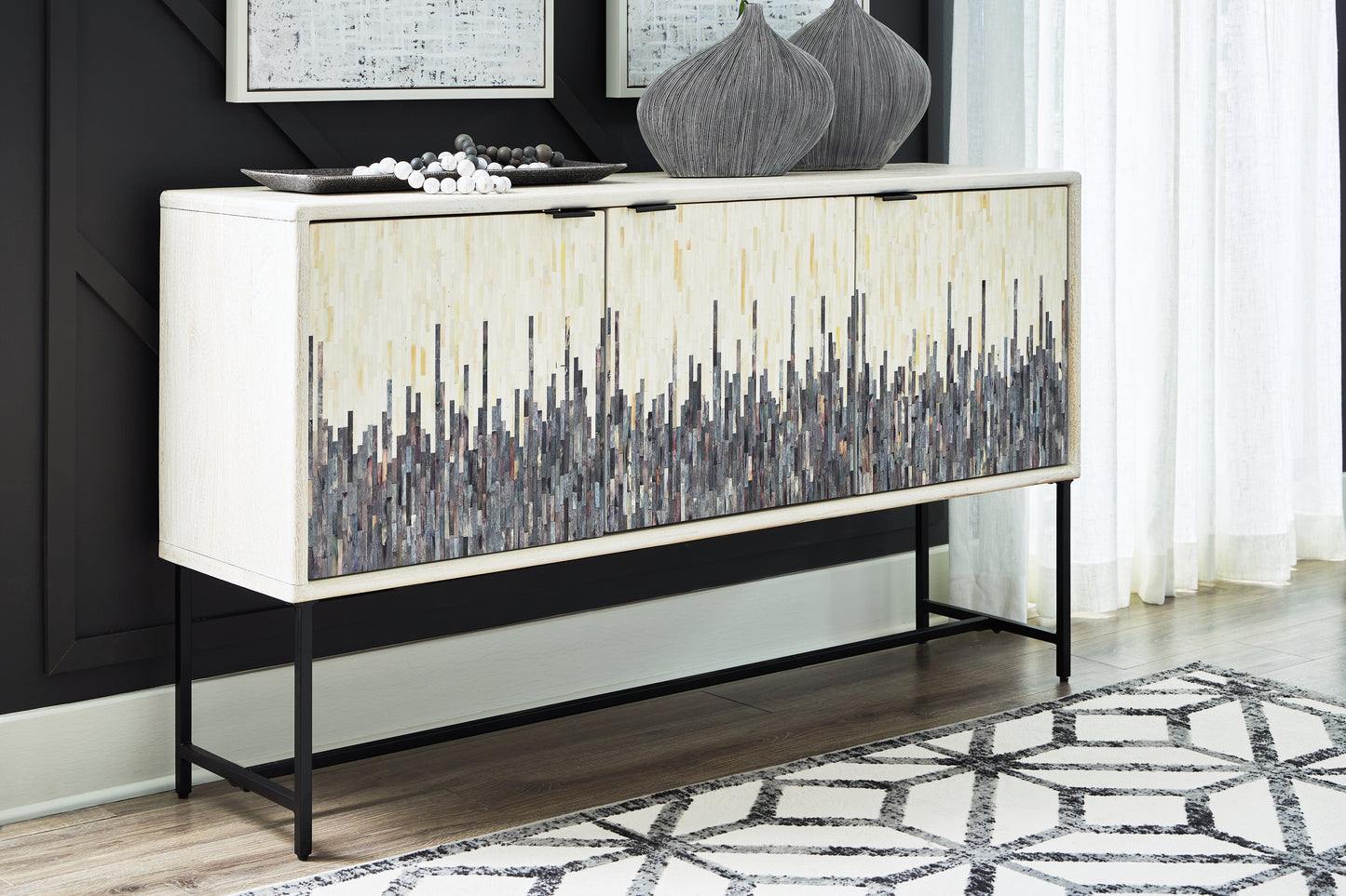 The Furniture Outlets - Ashley Furniture - Freyton Accent Cabinet - Accent Cabinet / White/Gray - A4000582