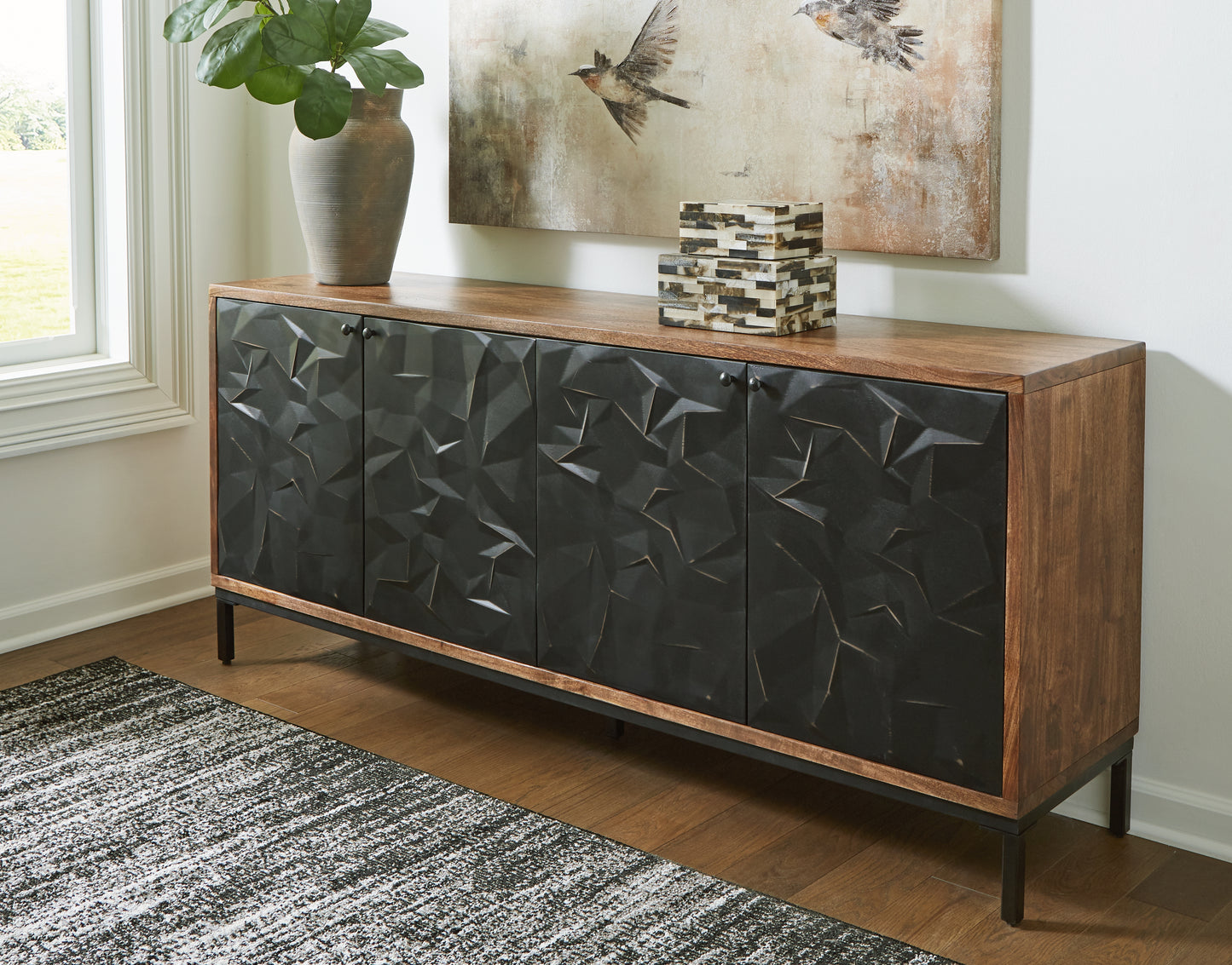 The Furniture Outlets - Ashley Furniture - Dorannby Accent Cabinet - Accent Cabinet / Black/Brown - A4000649