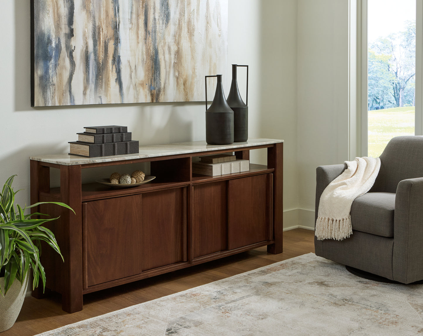 The Furniture Outlets - Ashley Furniture - Tobinville Accent Cabinet - Accent Cabinet / Dark Brown - A4000673
