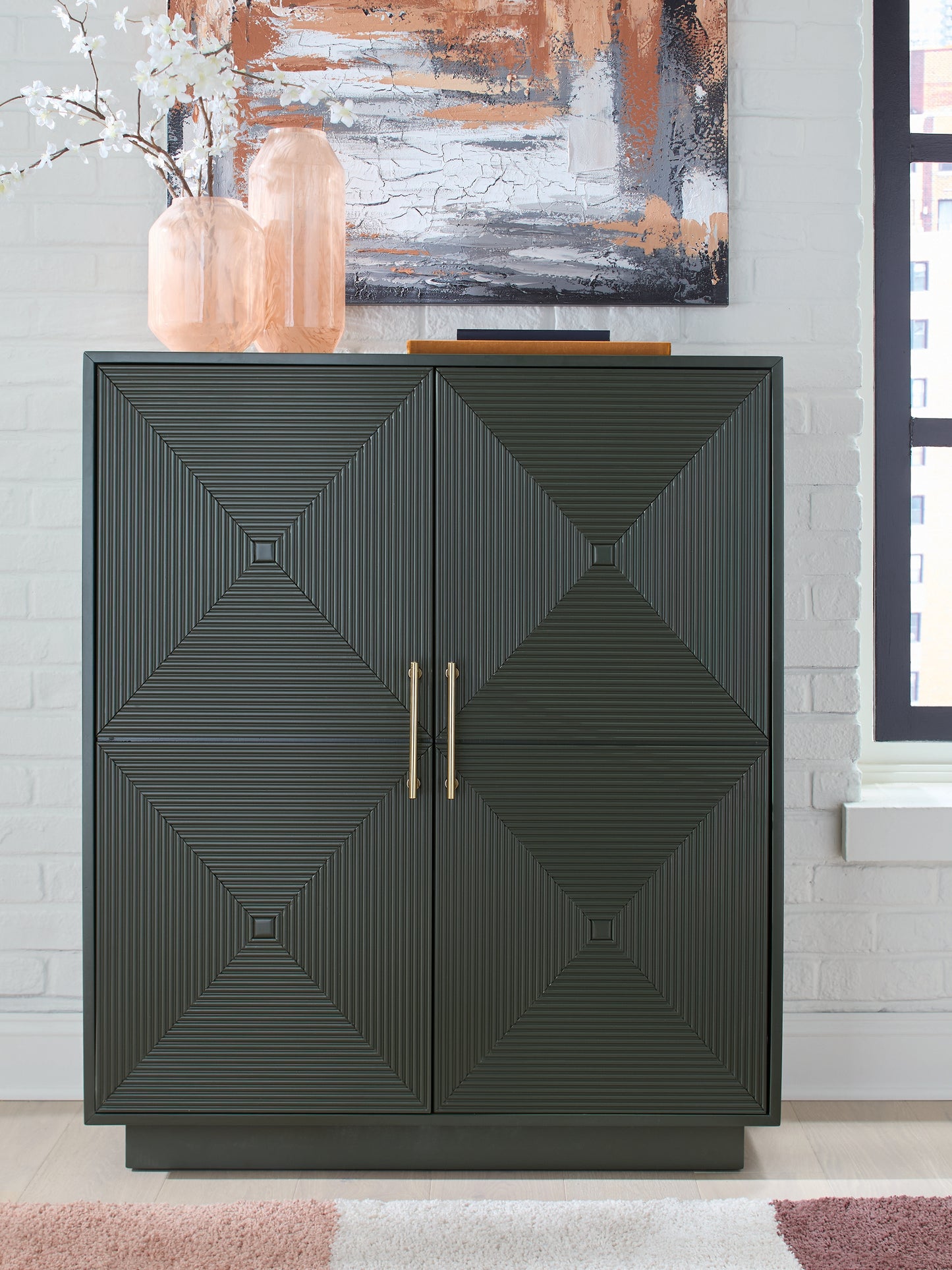 The Furniture Outlets - Ashley Furniture - Geirwood Accent Cabinet - Accent Cabinet / Dark Green - A4000676