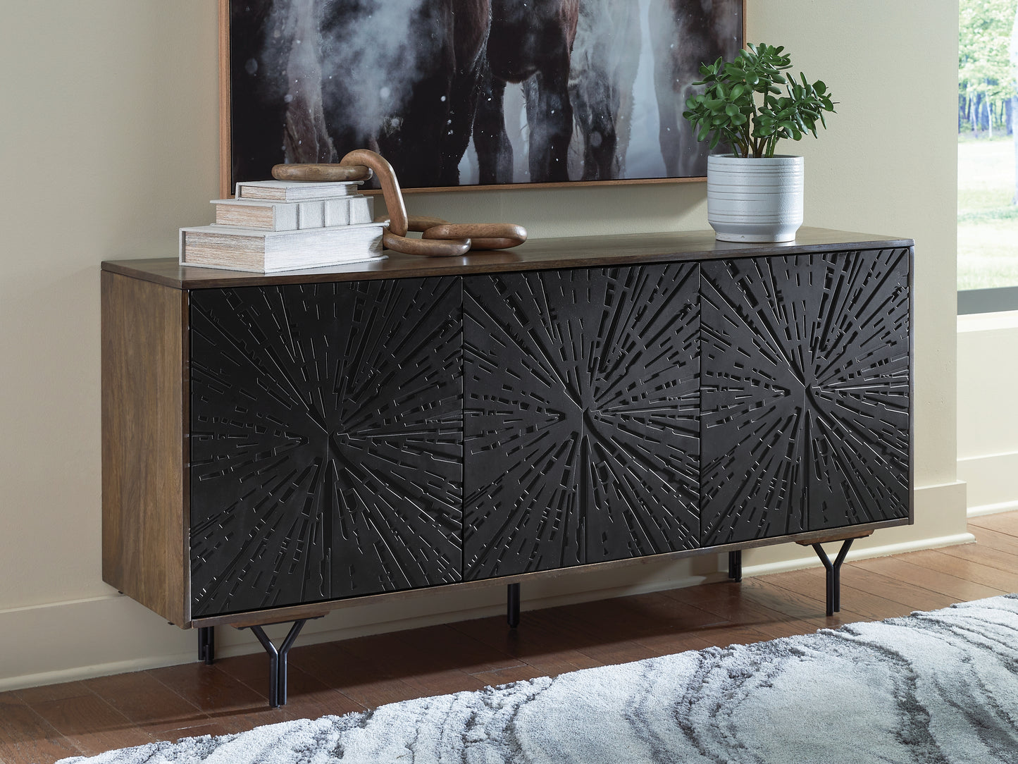 The Furniture Outlets - Ashley Furniture - Lavinmont Accent Cabinet - Accent Cabinet / Multi Brown - A4000710