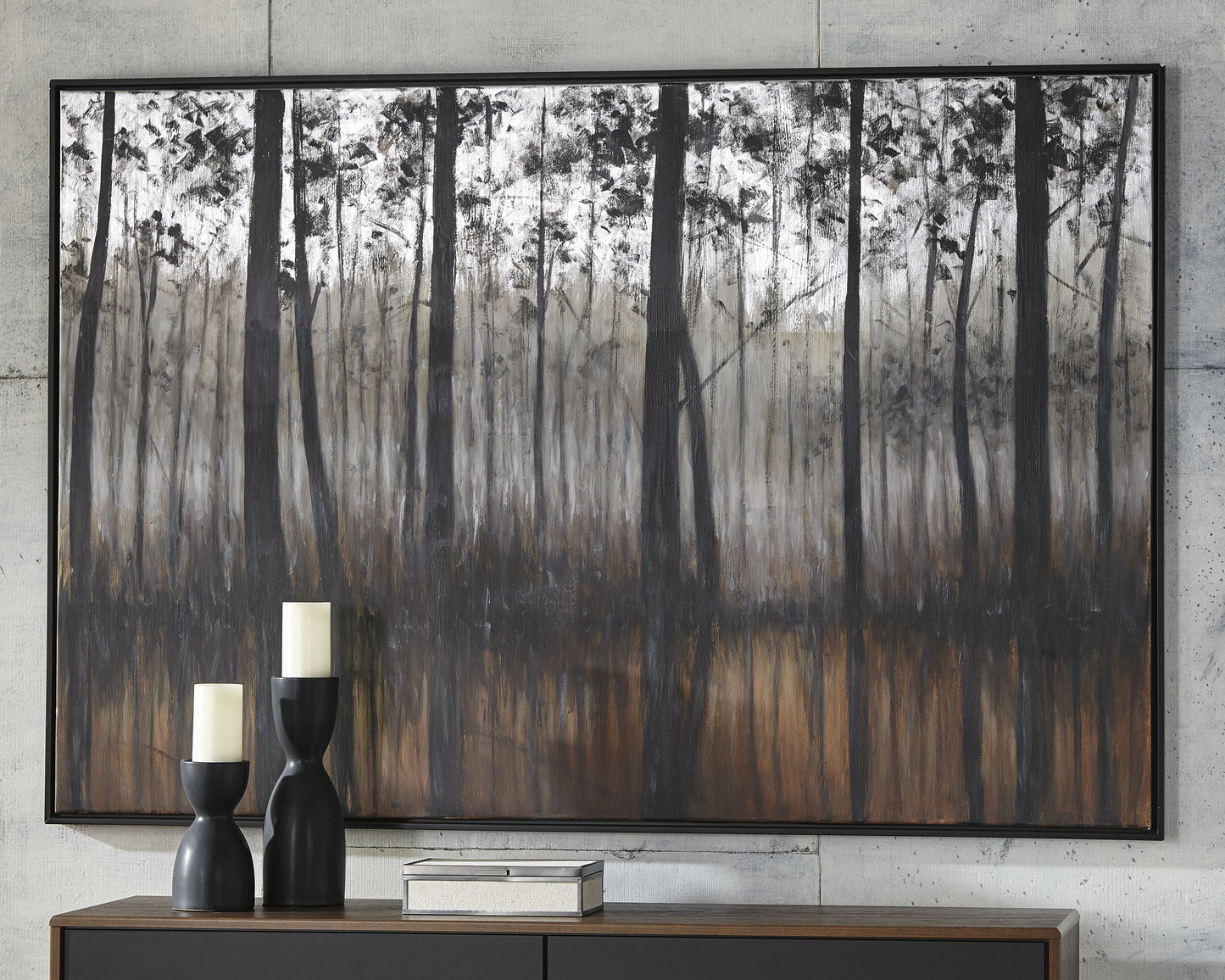 The Furniture Outlets - Ashley Furniture - Philyra Wall Decor - Wall Art / Black/Orange/Silver - A8000253