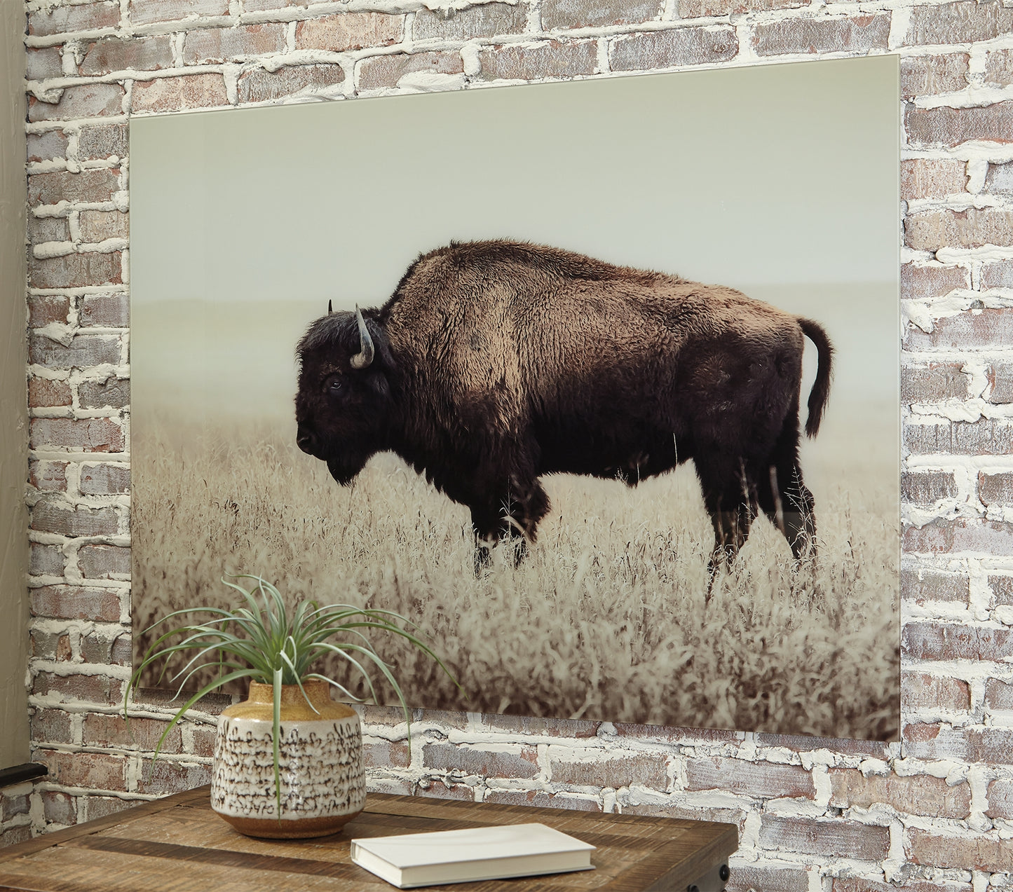 The Furniture Outlets - Ashley Furniture - Brutus Wall Decor - Wall Art / Sepia - A8000289