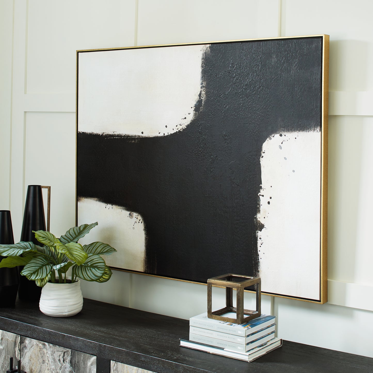 The Furniture Outlets - Ashley Furniture - Reighlea Wall Decor - Wall Art / Black/White - A8000352