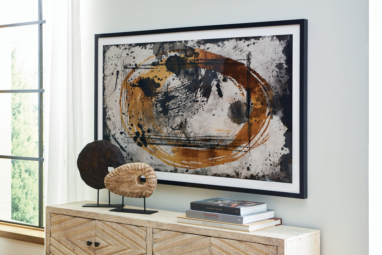 The Furniture Outlets - Ashley Furniture - Clefting Wall Decor - Wall Art / Black/Caramel/Tan - A8000374
