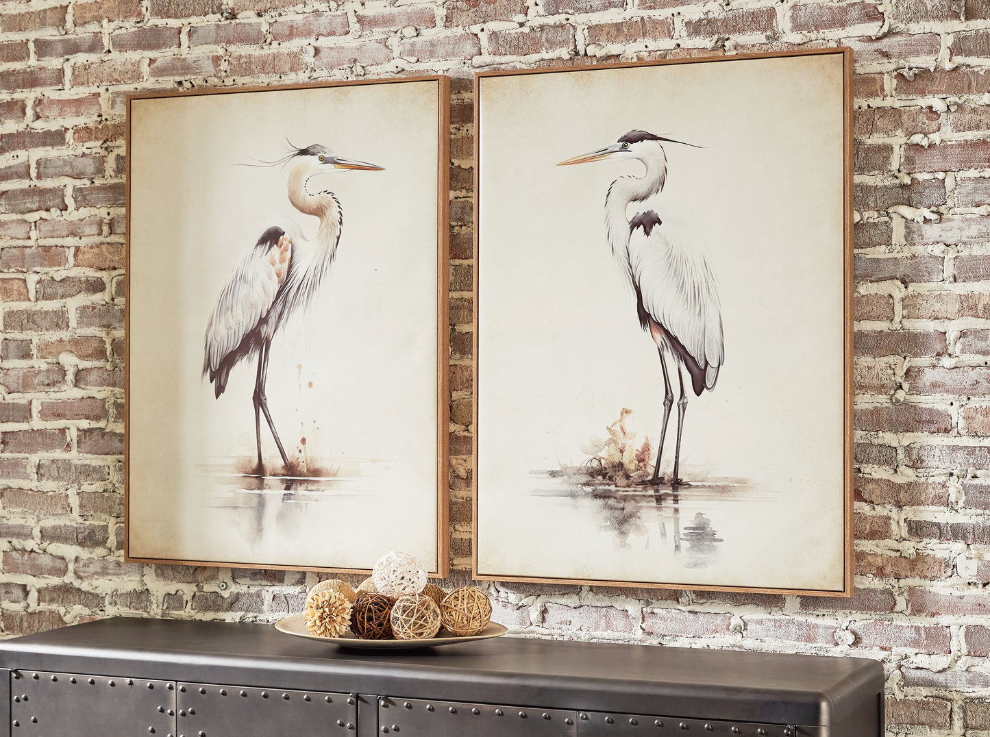 The Furniture Outlets - Ashley Furniture - Aubinell Wall Decor - Wall Art Set (Set of 2) / Beige - A8000414