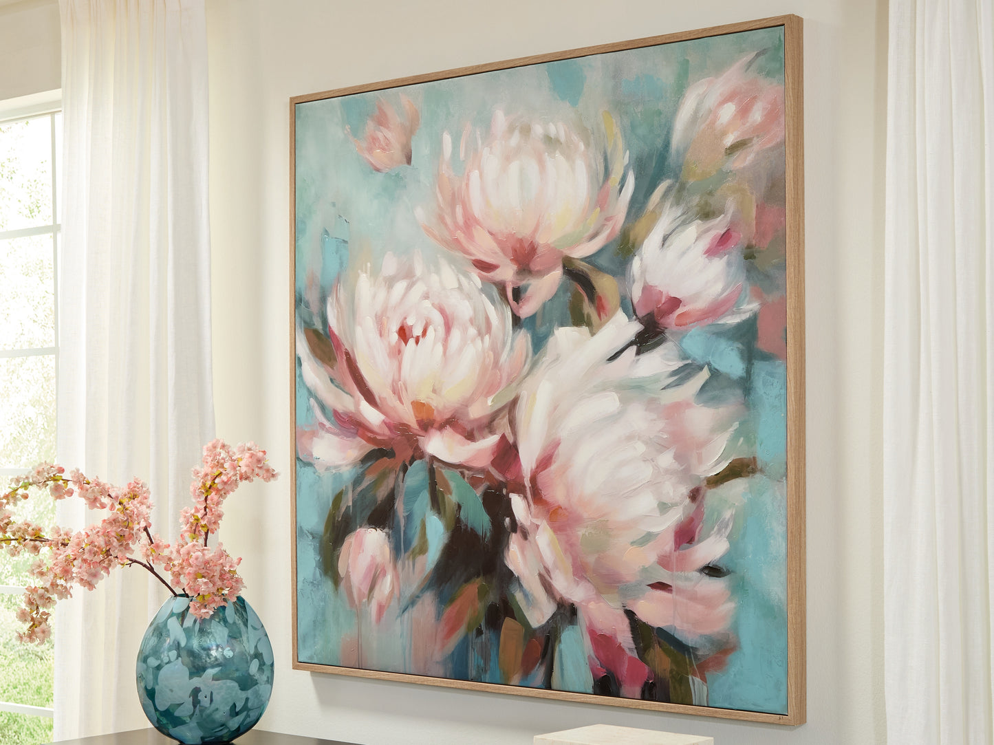 The Furniture Outlets - Ashley Furniture - Parryville Wall Decor - Wall Art / Aqua/Pink - A8000440