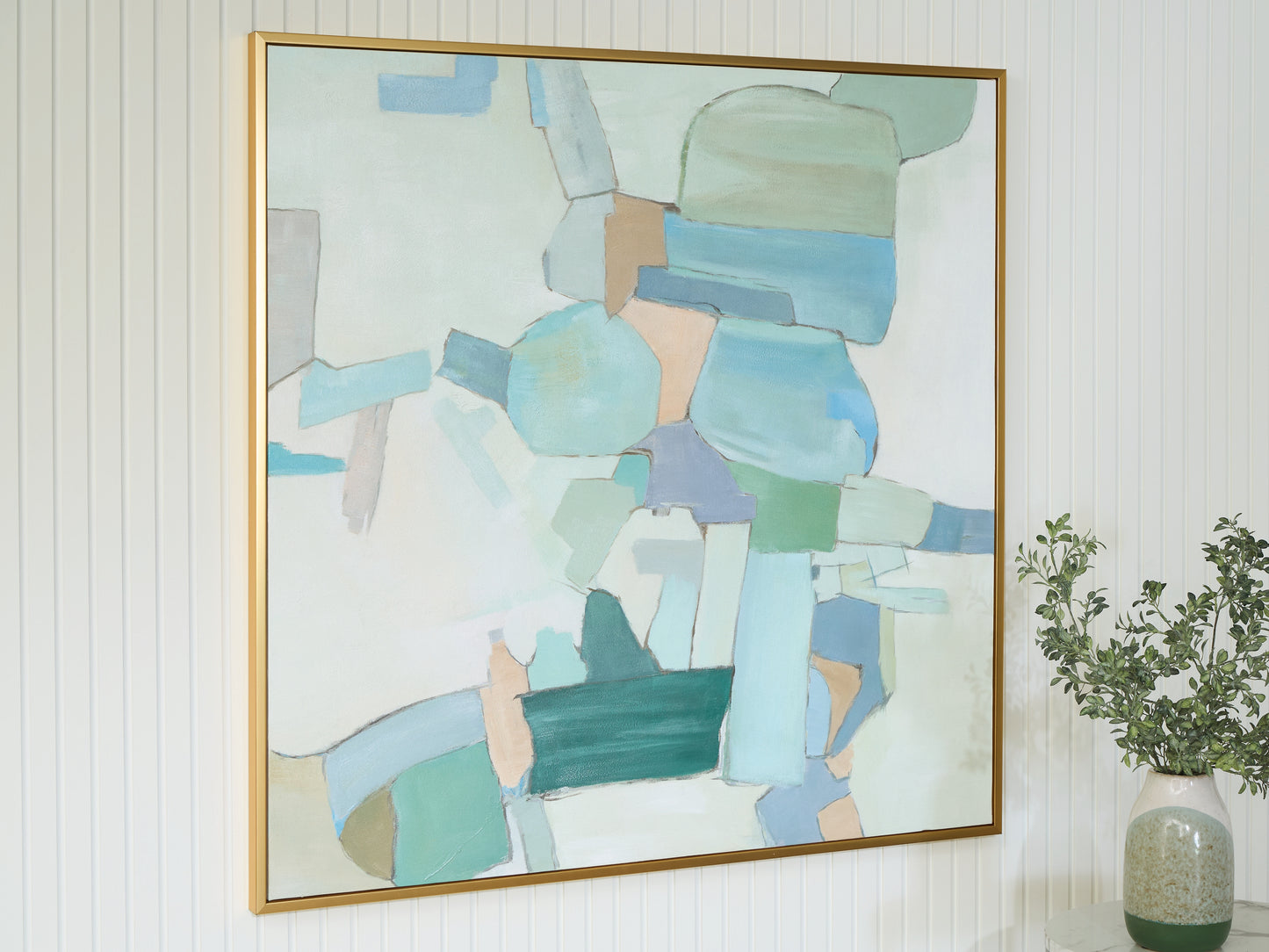 The Furniture Outlets - Ashley Furniture - Wynburn Wall Decor - Wall Art / White/Blue/Green - A8000442