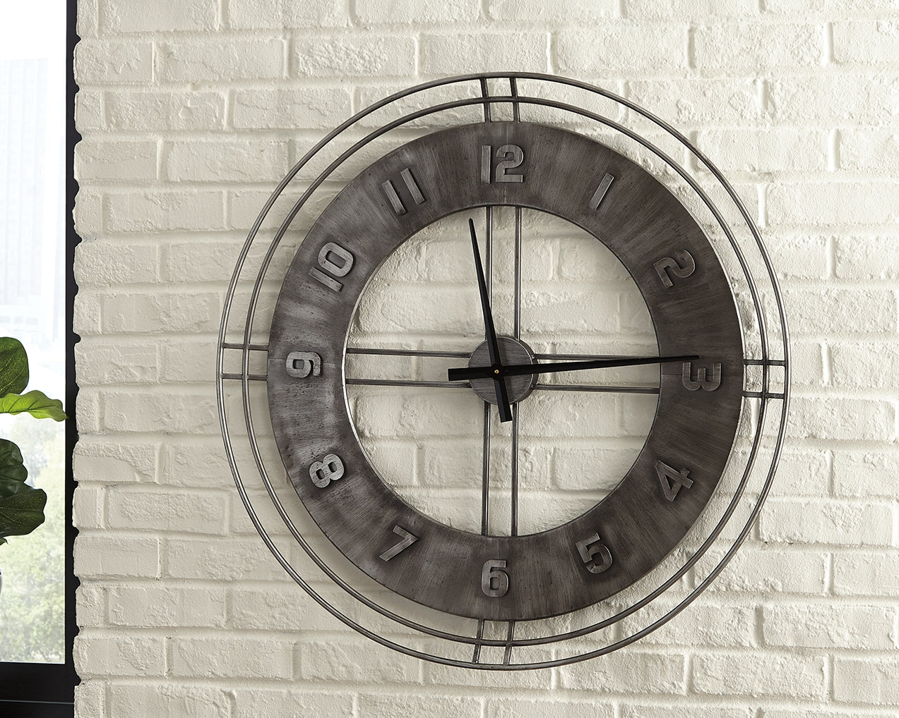 The Furniture Outlets - Ashley Furniture - Ana Sofia Wall Decor - Wall Clock / Antique Gray - A8010068