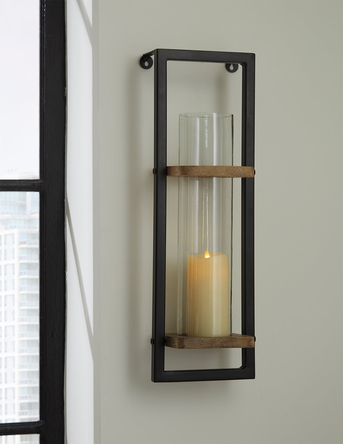 The Furniture Outlets - Ashley Furniture - Colburn Wall Decor - Wall Sconce / Natural/Black - A8010171