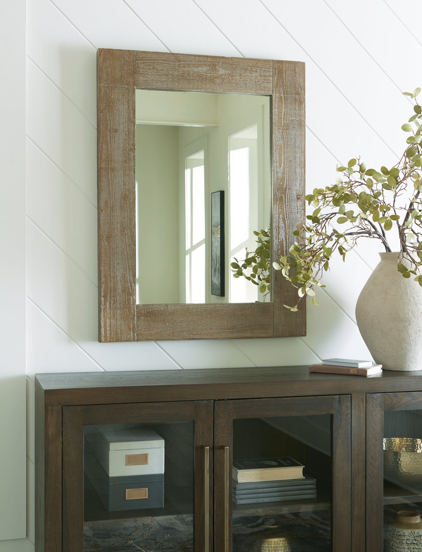The Furniture Outlets - Ashley Furniture - Waltleigh Mirror - Accent Mirror / Distressed Brown - A8010277