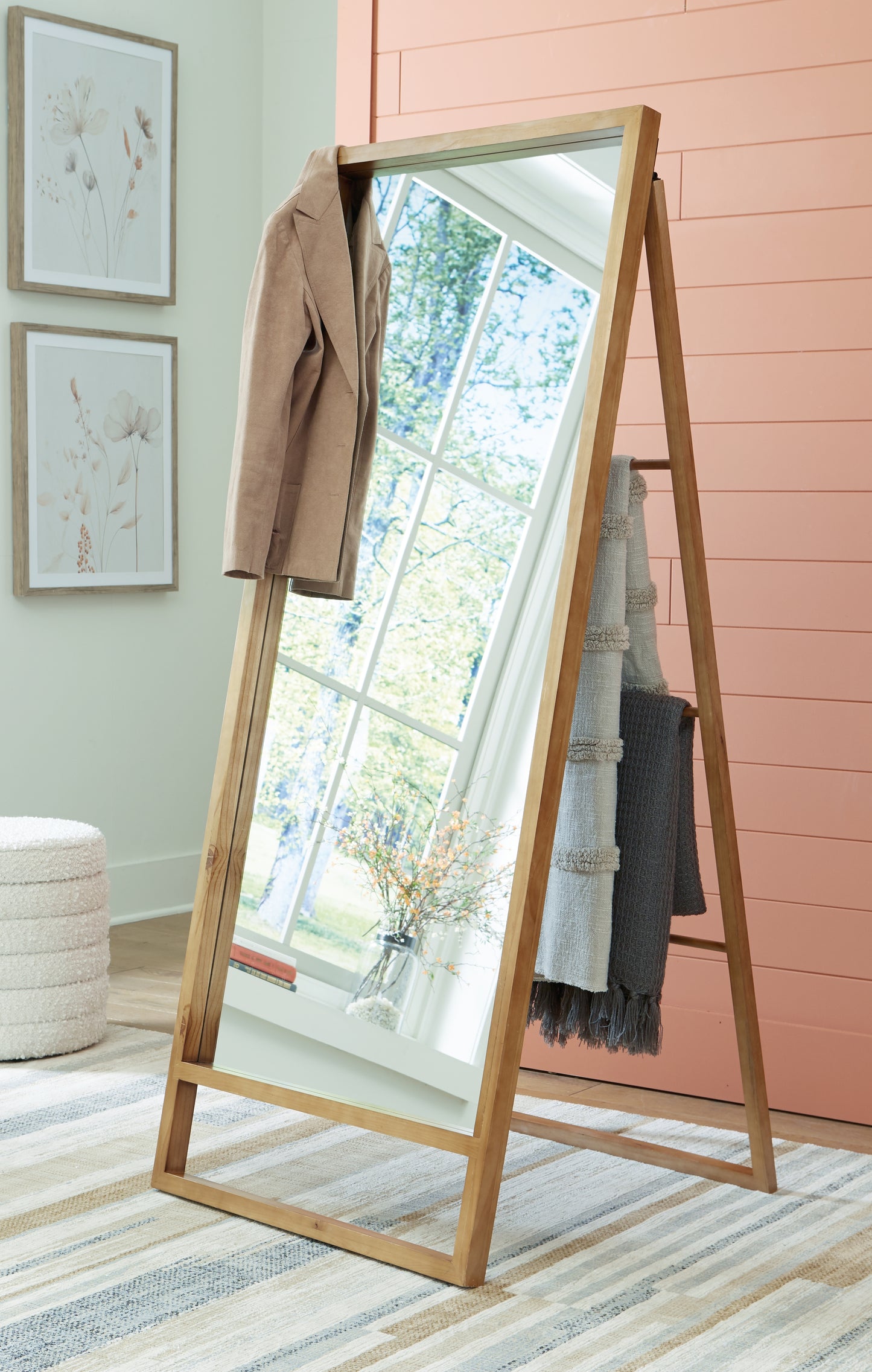 The Furniture Outlets - Ashley Furniture - Devford Mirror - Floor Mirror / Brown - A8010341