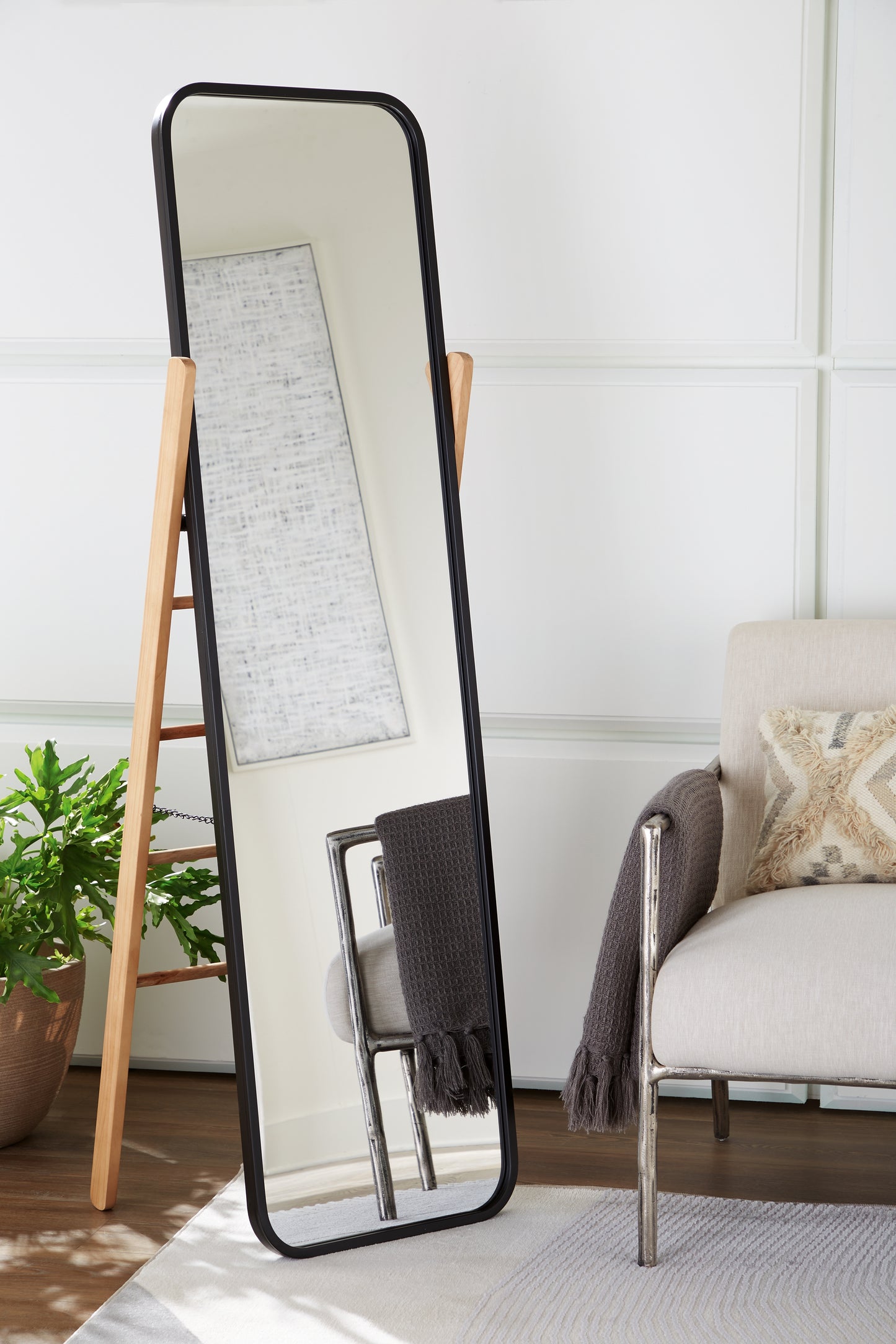 The Furniture Outlets - Ashley Furniture - Bronick Mirror - Floor Mirror / Black/Brown - A8010342