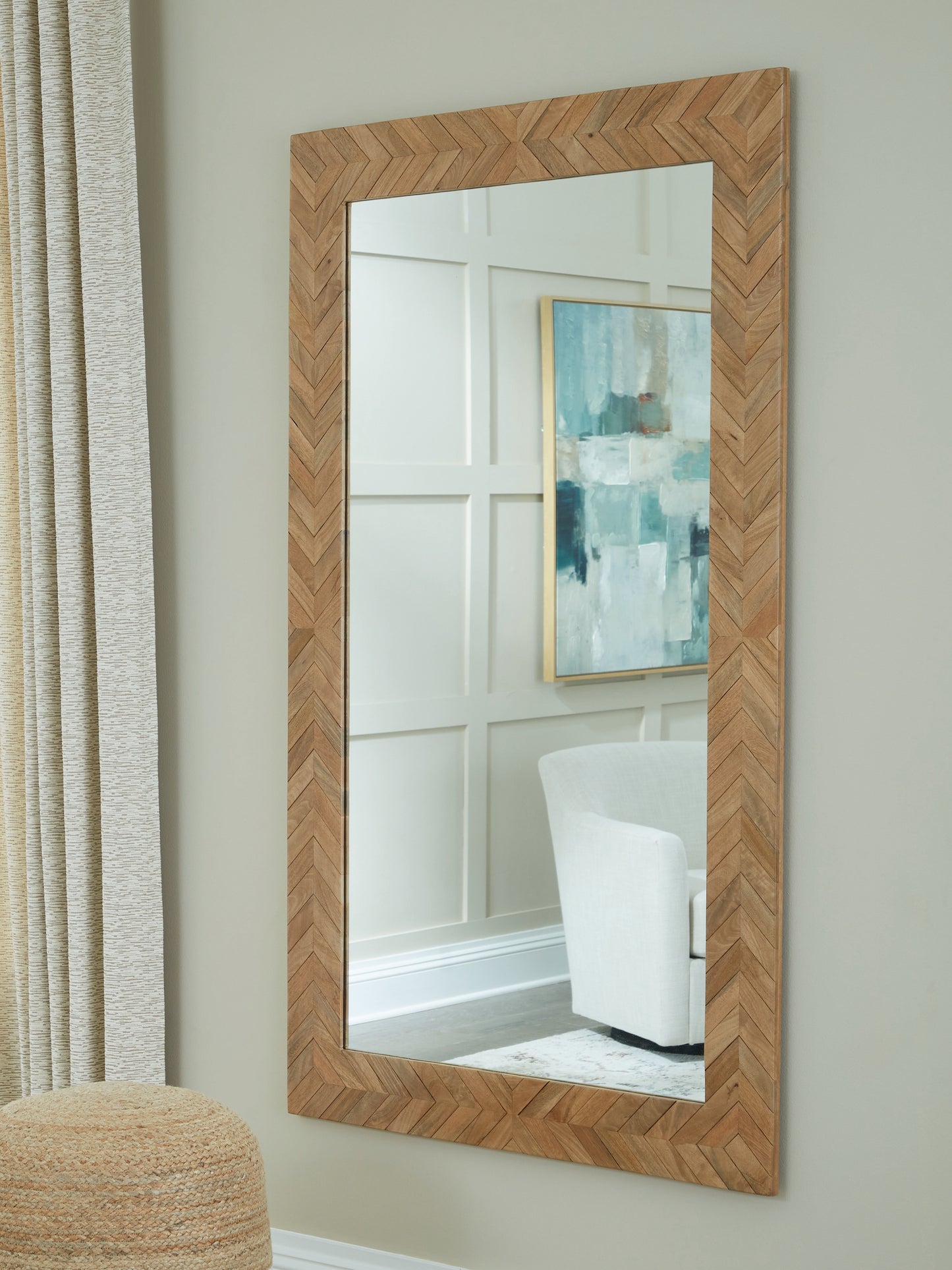 The Furniture Outlets - Ashley Furniture - Waylane Mirror - Floor Mirror / Brown - A8010347