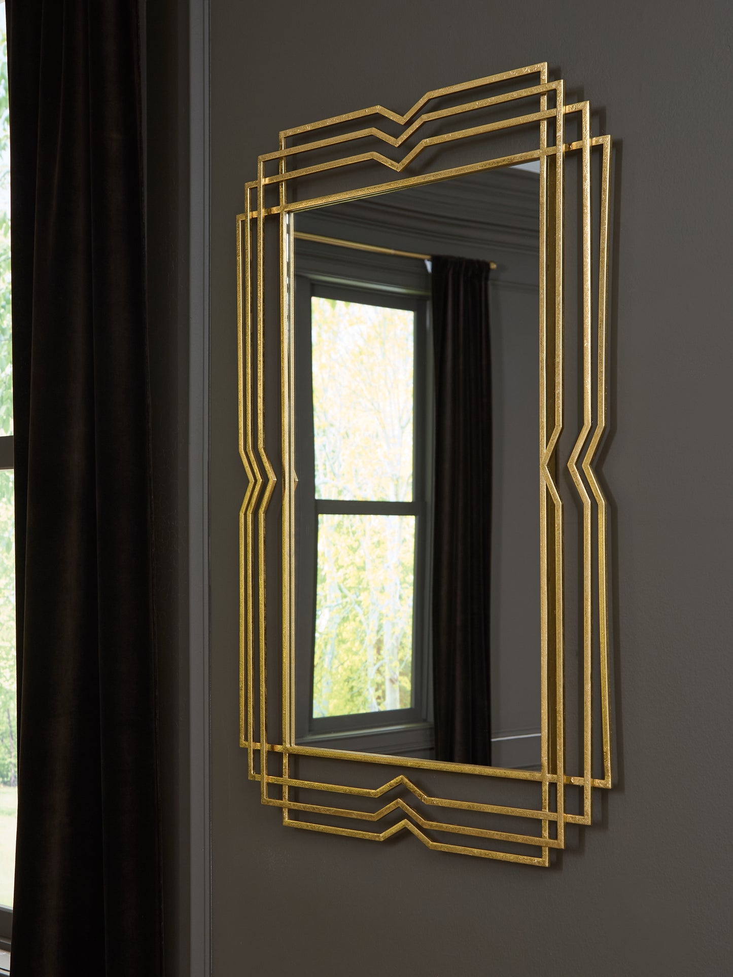 The Furniture Outlets - Ashley Furniture - Claybrook Mirror - Accent Mirror / Gold Finish - A8010349