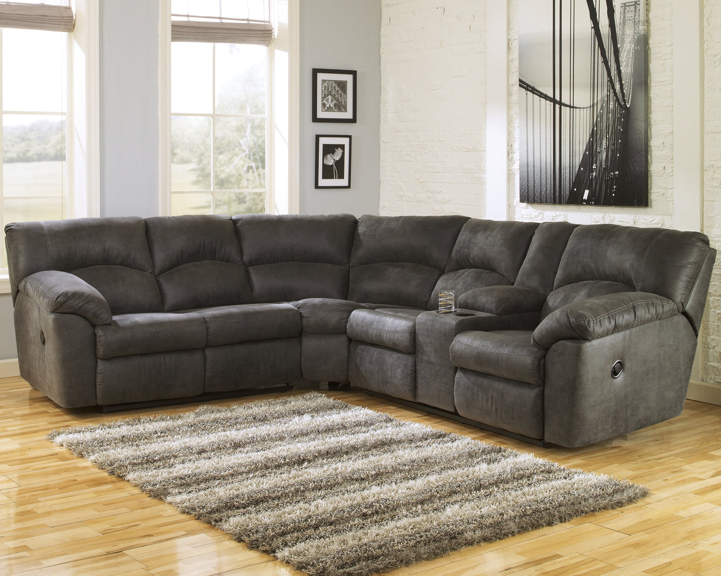 The Furniture Outlets - Ashley Furniture - Tambo Sectional - 2-Piece Reclining Sectional / Canyon - 27802S1