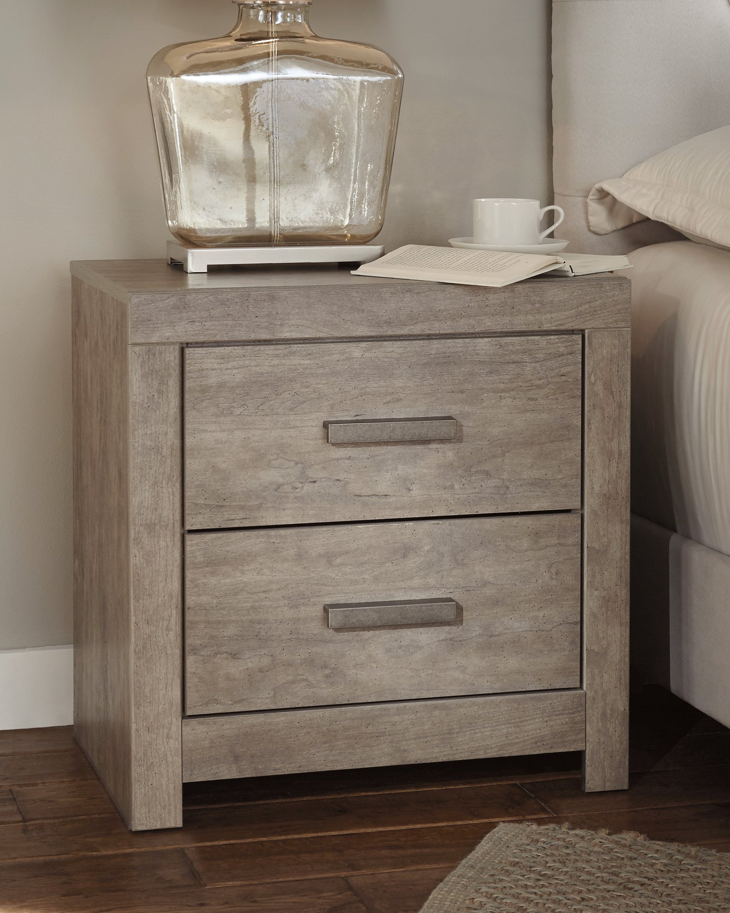 The Furniture Outlets - Ashley Furniture - Culverbach Bedroom - Two Drawer Night Stand / Gray - B070-92