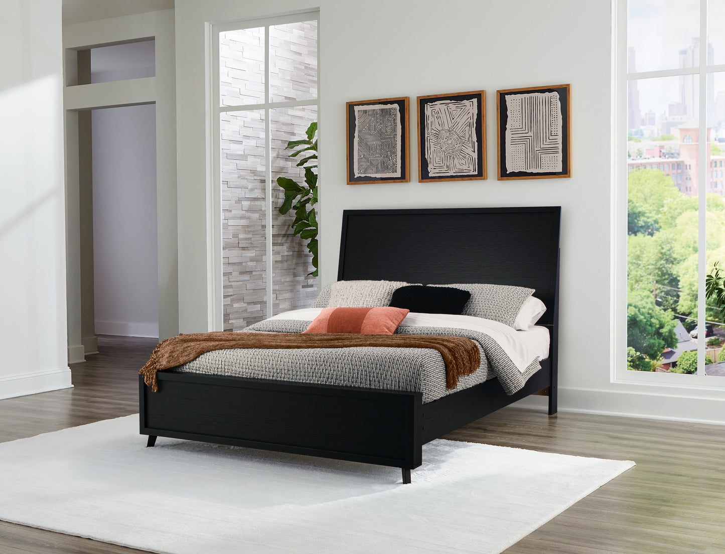 The Furniture Outlets - Ashley Furniture - Danziar Bedroom - Queen Panel Bed / Black - B1013B2