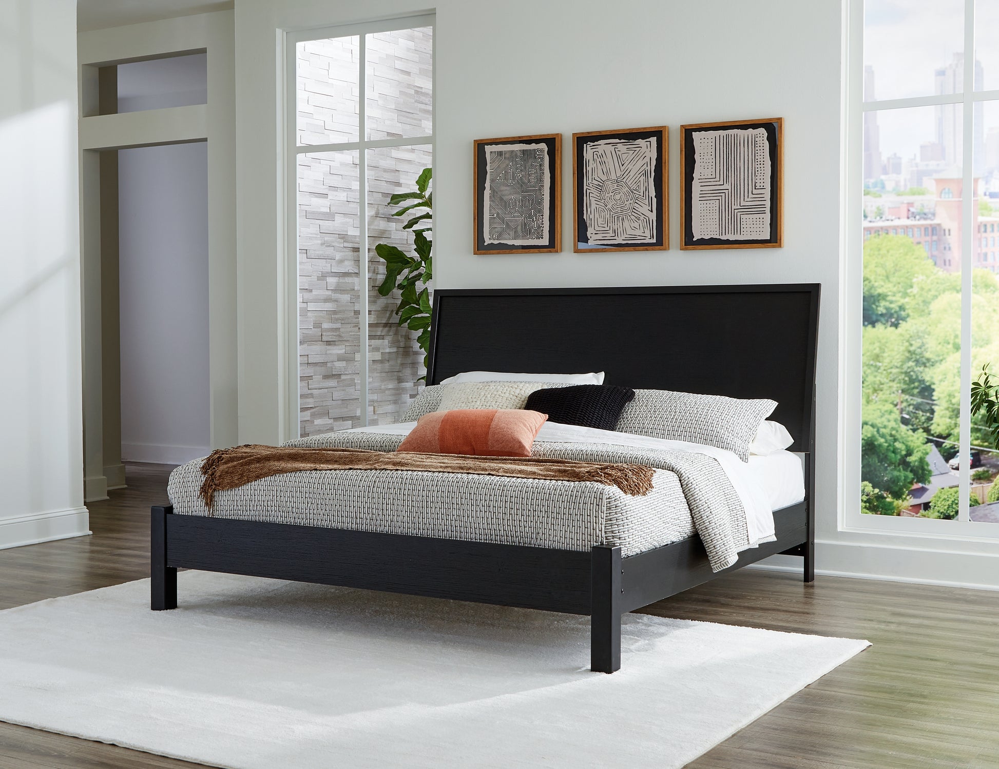 The Furniture Outlets - Ashley Furniture - Danziar Bedroom - Full Slat Panel Bed / Black - B1013B19
