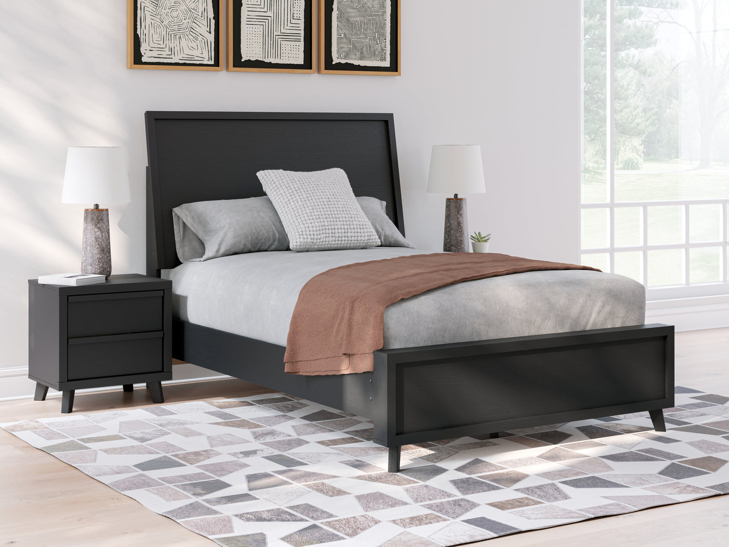 The Furniture Outlets - Ashley Furniture - Danziar Bedroom - Full Panel Bed / Black - B1013B20