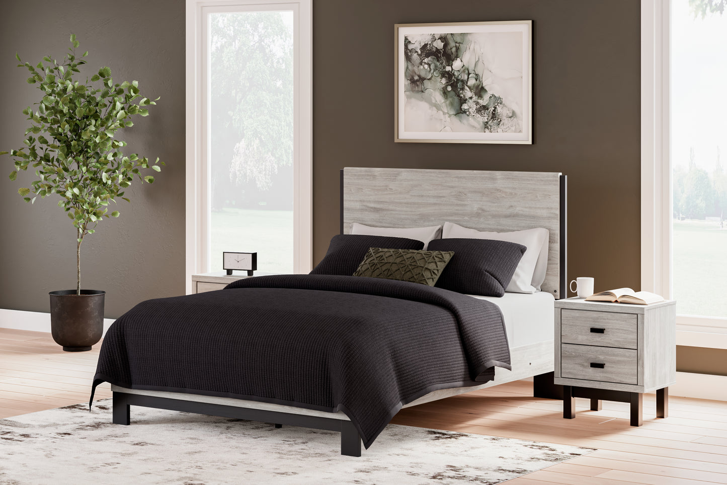 The Furniture Outlets - Ashley Furniture - Vessalli Bedroom - Queen Panel Bed / Gray - B1036B2