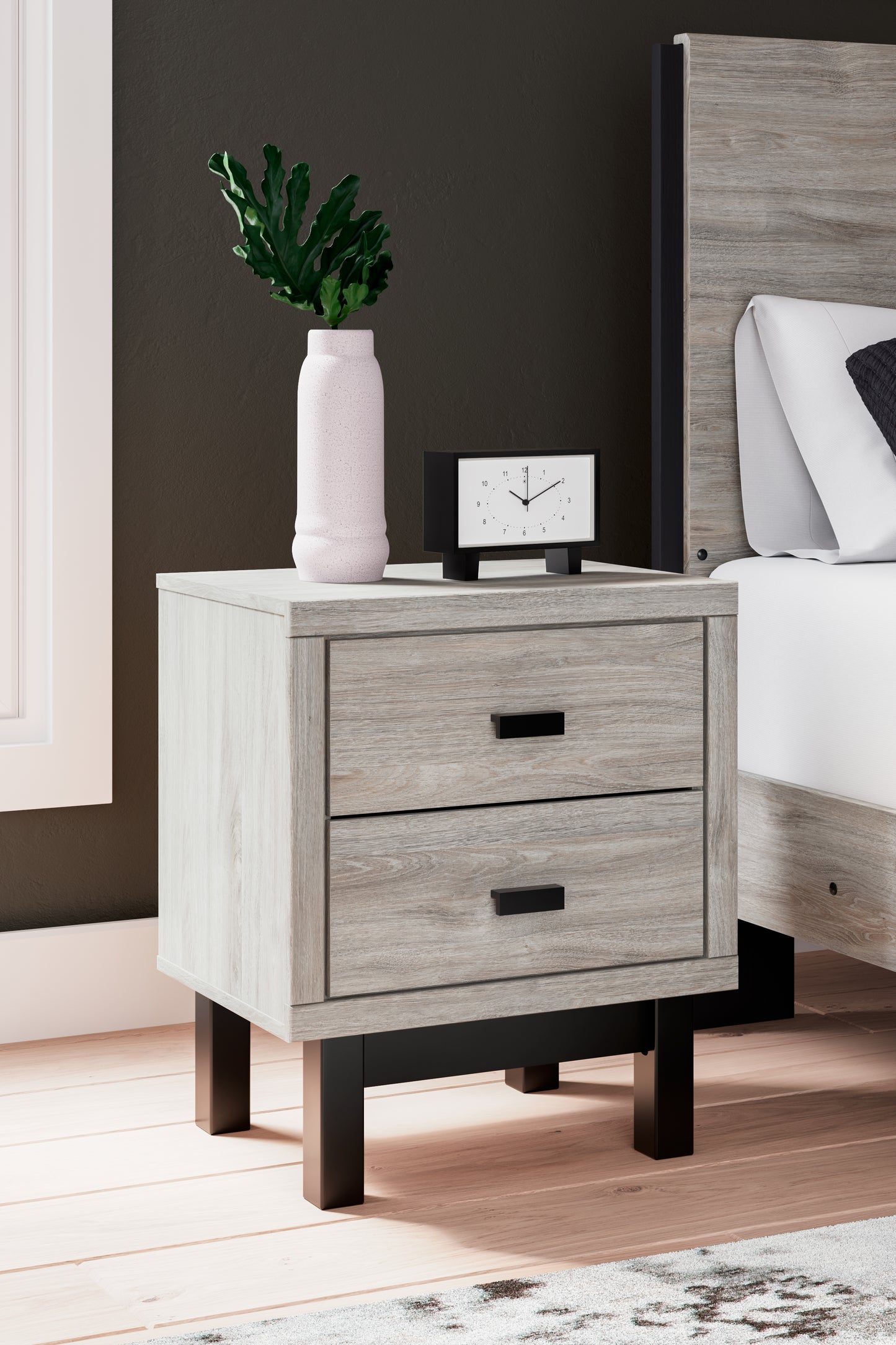 The Furniture Outlets - Ashley Furniture - Vessalli Bedroom - Two Drawer Night Stand / Two-tone - B1036-92