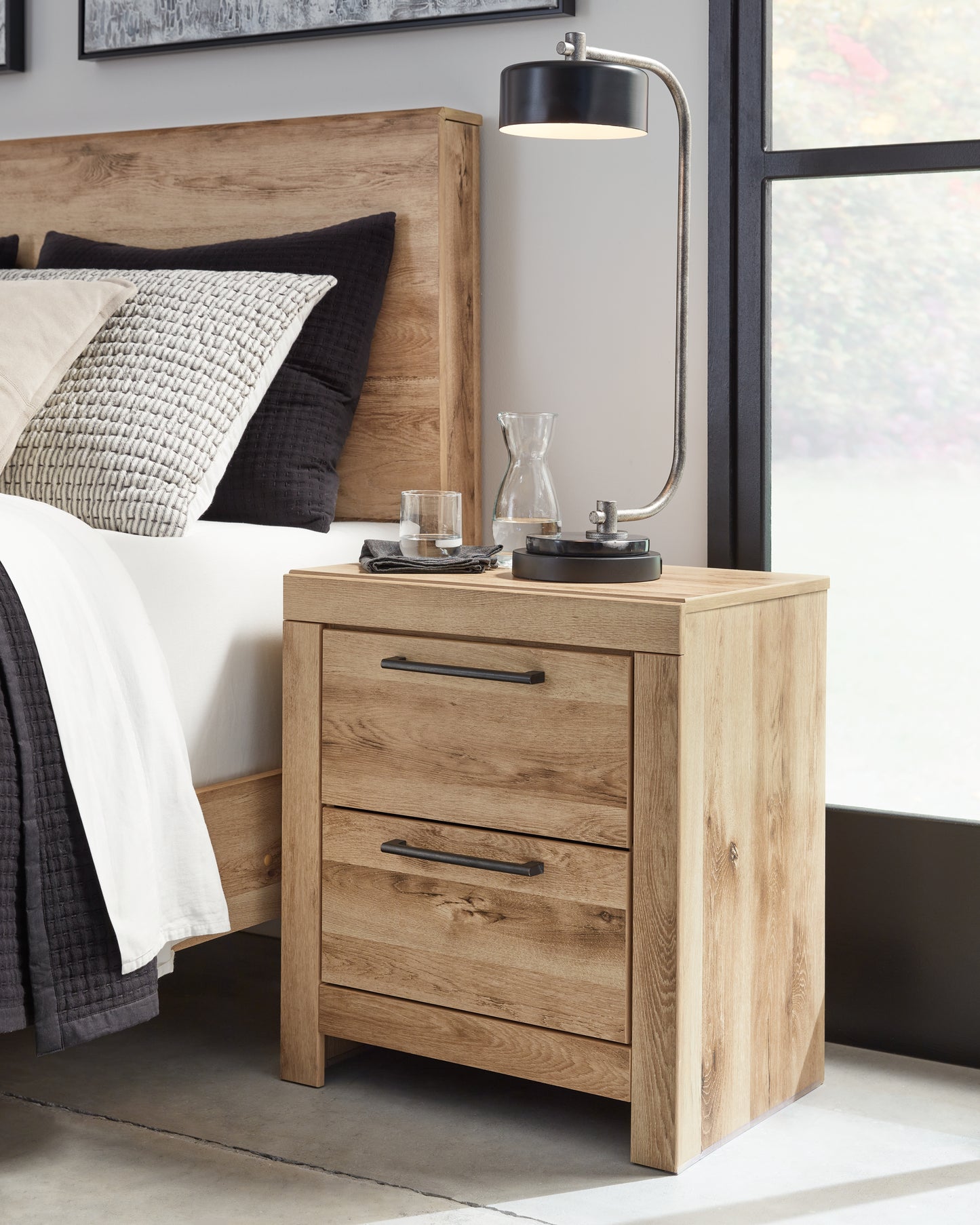 The Furniture Outlets - Ashley Furniture - Hyanna Bedroom - Two Drawer Night Stand / Tan Brown - B1050-92