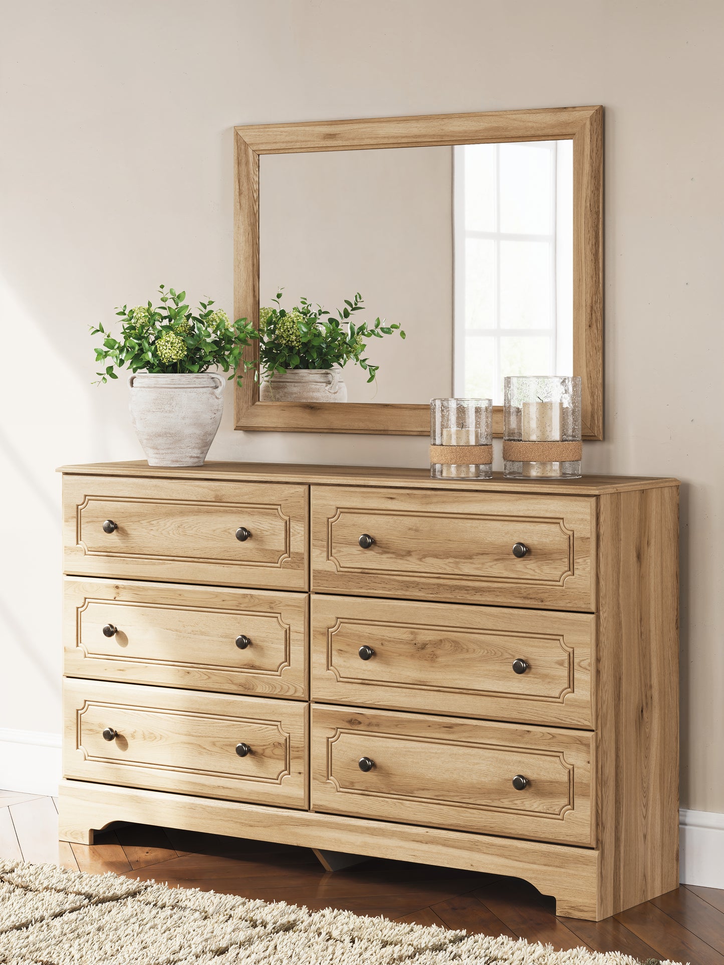 The Furniture Outlets - Ashley Furniture - Aleaport Bedroom - Dresser and Mirror / Warm Brown - PCB1075B1