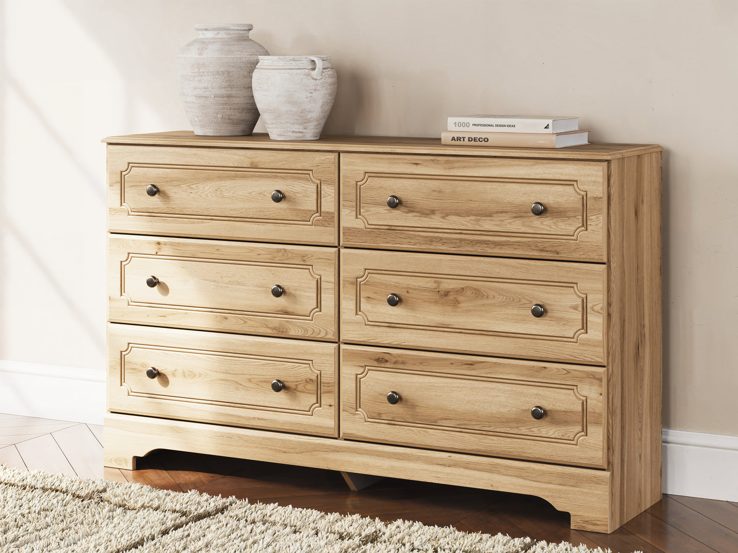 The Furniture Outlets - Ashley Furniture - Aleaport Bedroom - Six Drawer Dresser / Warm Brown - PCB1075-31