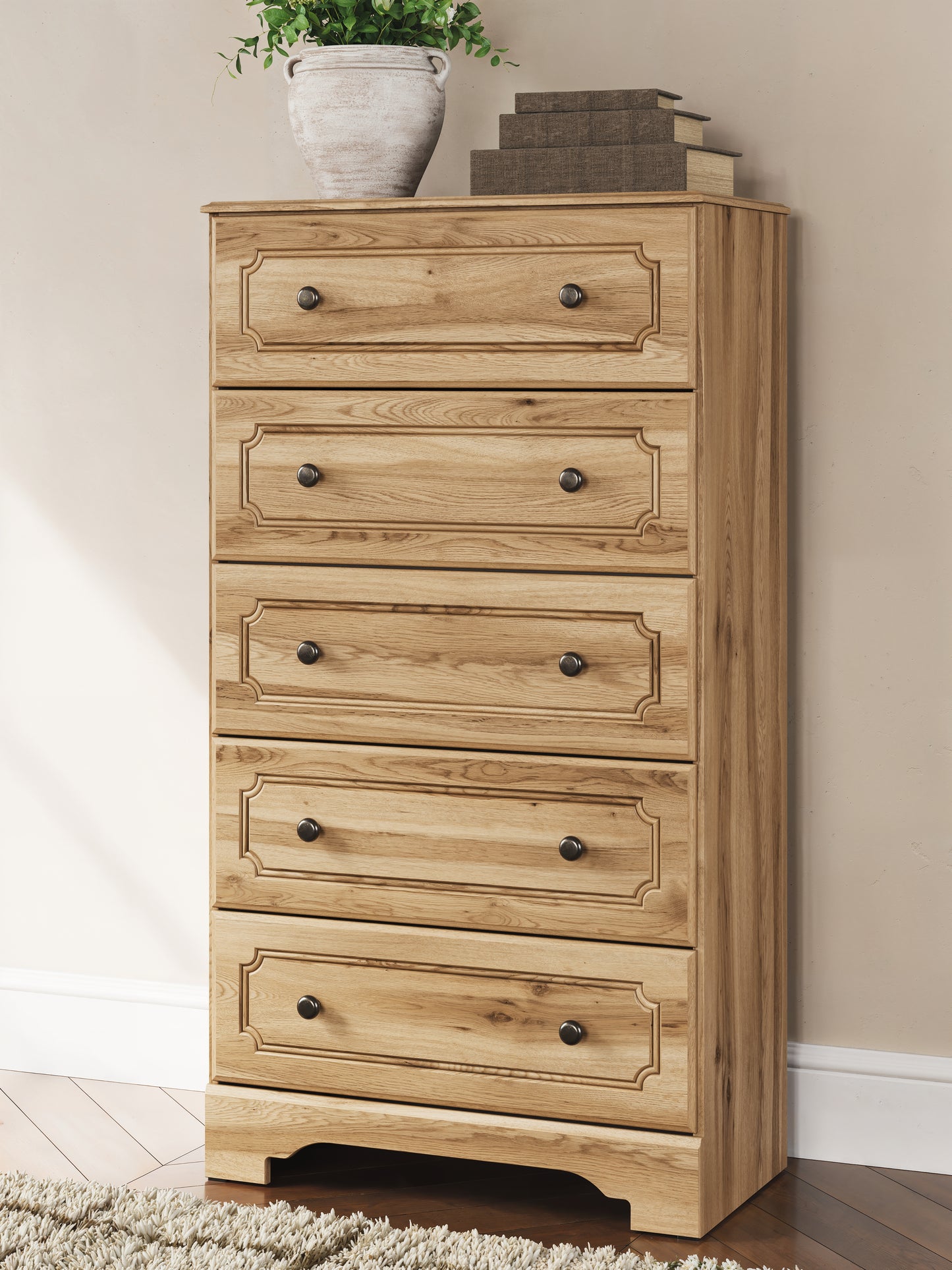 The Furniture Outlets - Ashley Furniture - Aleaport Bedroom - Five Drawer Chest / Warm Brown - PCB1075-46