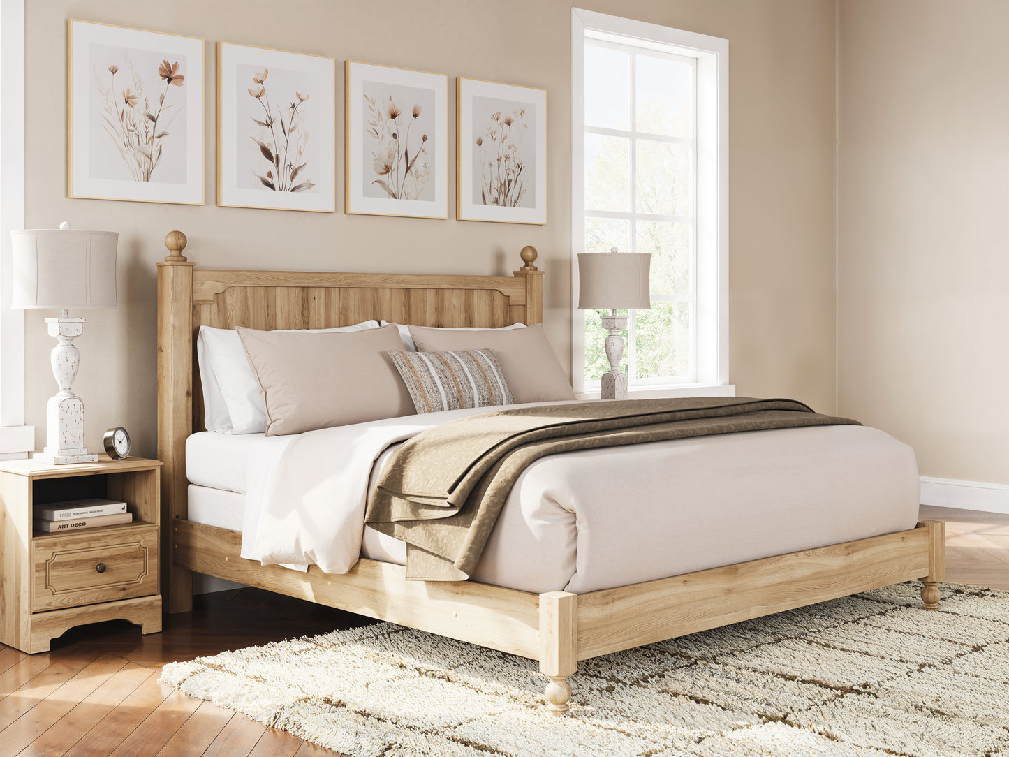 The Furniture Outlets - Ashley Furniture - Aleaport Bedroom - King Panel Bed / Warm Brown - PCB1075B8