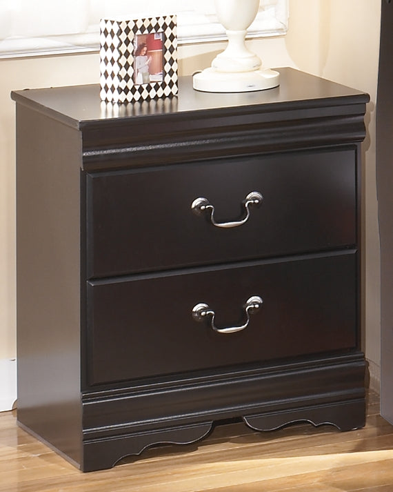 The Furniture Outlets - Ashley Furniture - Huey Vineyard Bedroom - Two Drawer Night Stand / Black - B128-92
