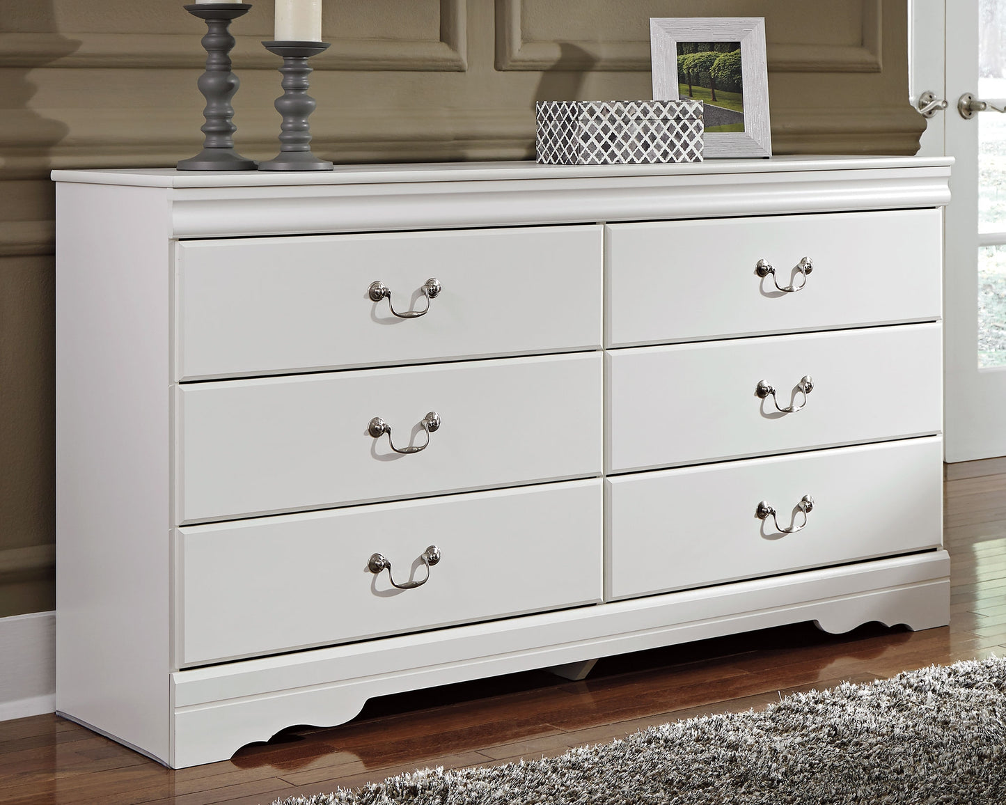 The Furniture Outlets - Ashley Furniture - Anarasia Bedroom - Six Drawer Dresser / White - B129-31