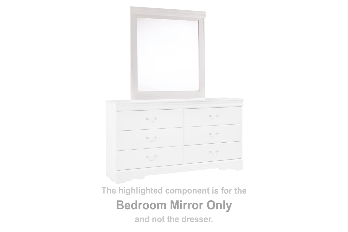 The Furniture Outlets - Ashley Furniture - Anarasia Bedroom - Bedroom Mirror / White - B129-36